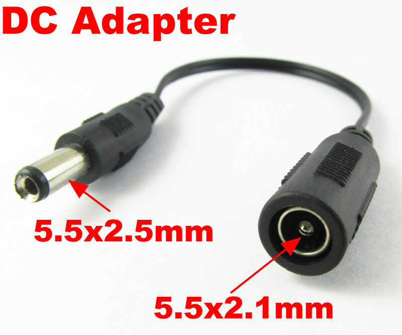 5pcs 17cm DC Power Adapter Convert Cable 5.5x2.1mm Female to 5.5x2.5mm Male