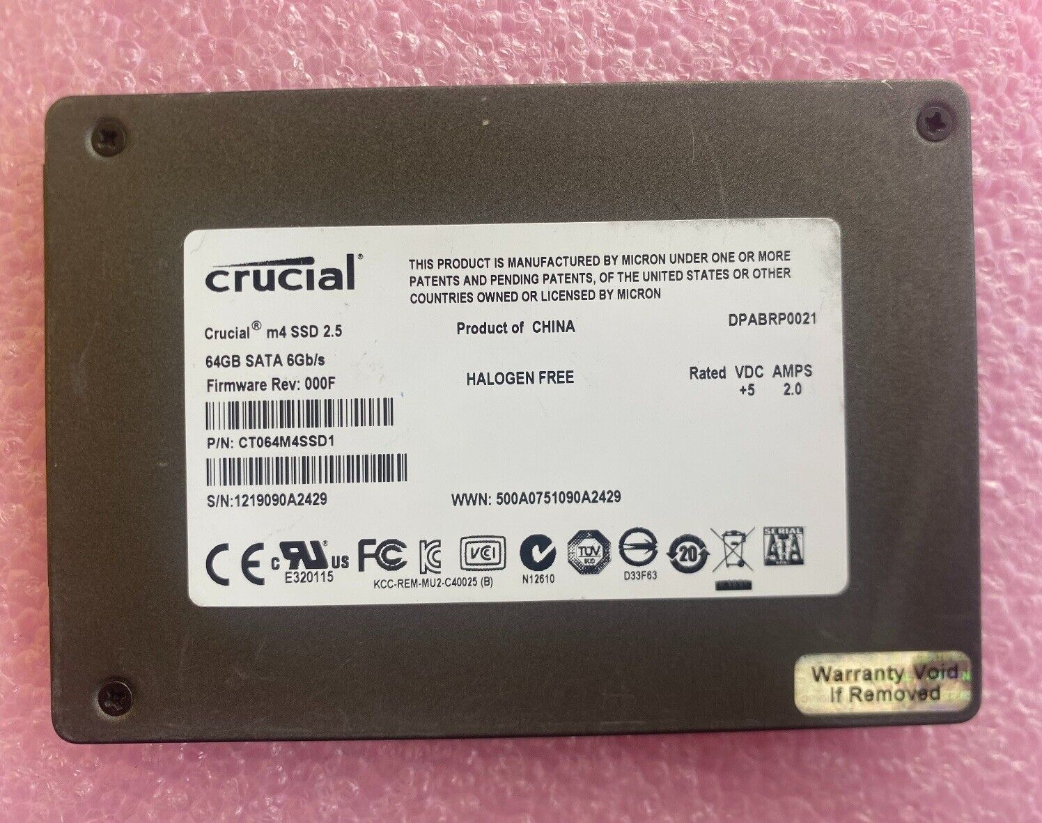 Micron Crucial M4 64GB CT064M4SSD1 Internal 2.5