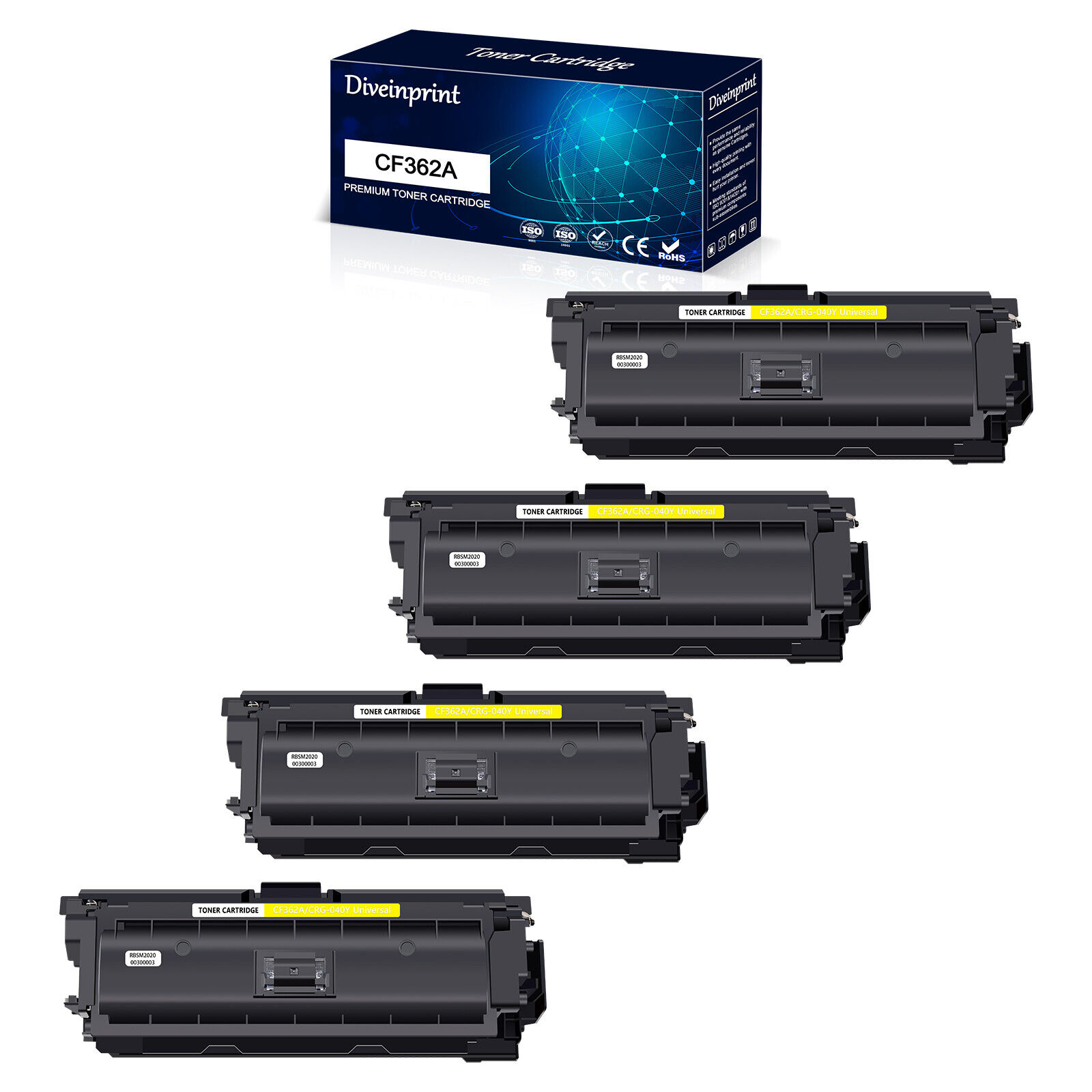 4x CF362A Yellow Toner Cartridge for HP 508X LaserJet Enterprise MFP M577z M577c