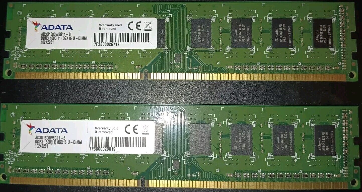 ADATA DDR3 16gb (2X8GB) desktop RAM