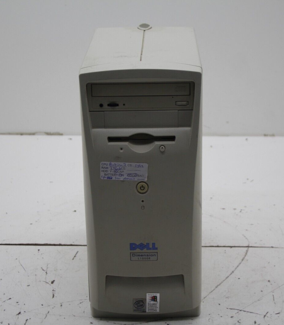 Dell Dimension L1000R PC Intel Pentium III 1GHz 256MB *NO HDD* *CPU FAN BAD*