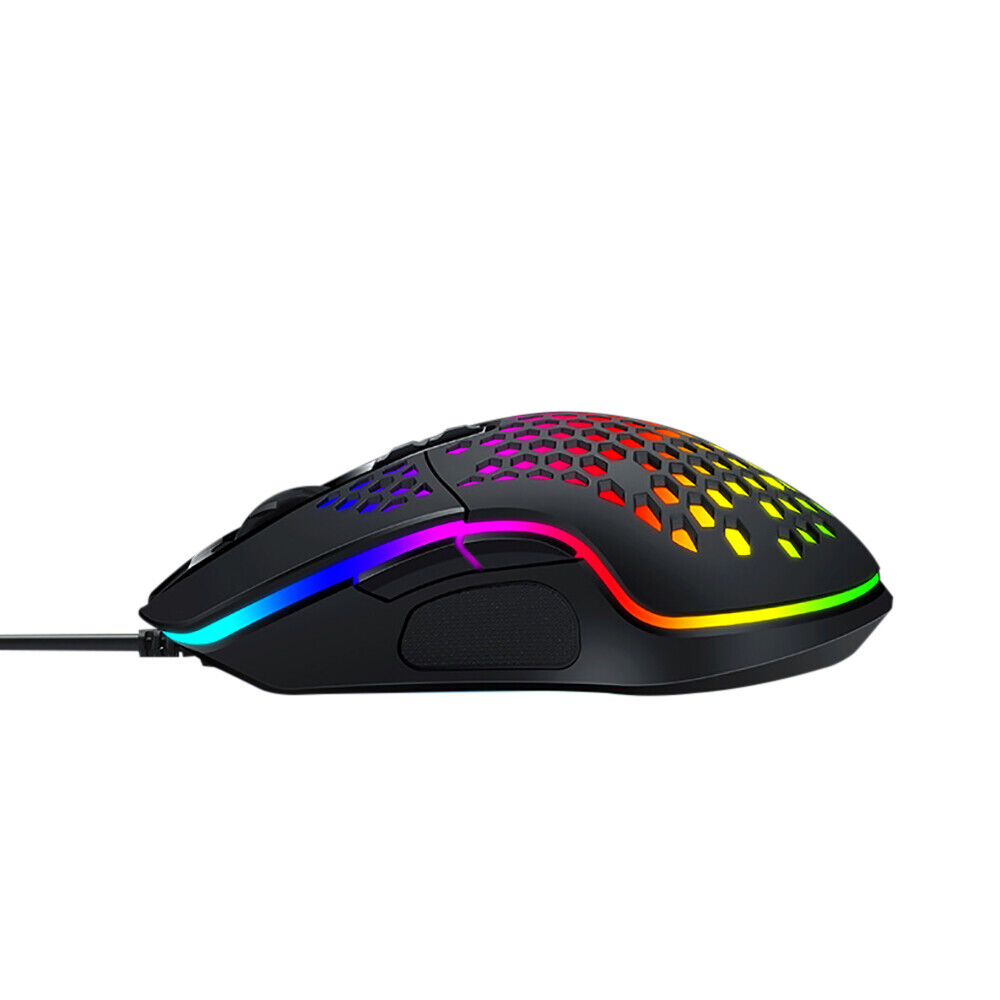 6400 DPI Optical Wired Honeycomb Hollow Mouse RGB Backlight Gaming Gamer Mice