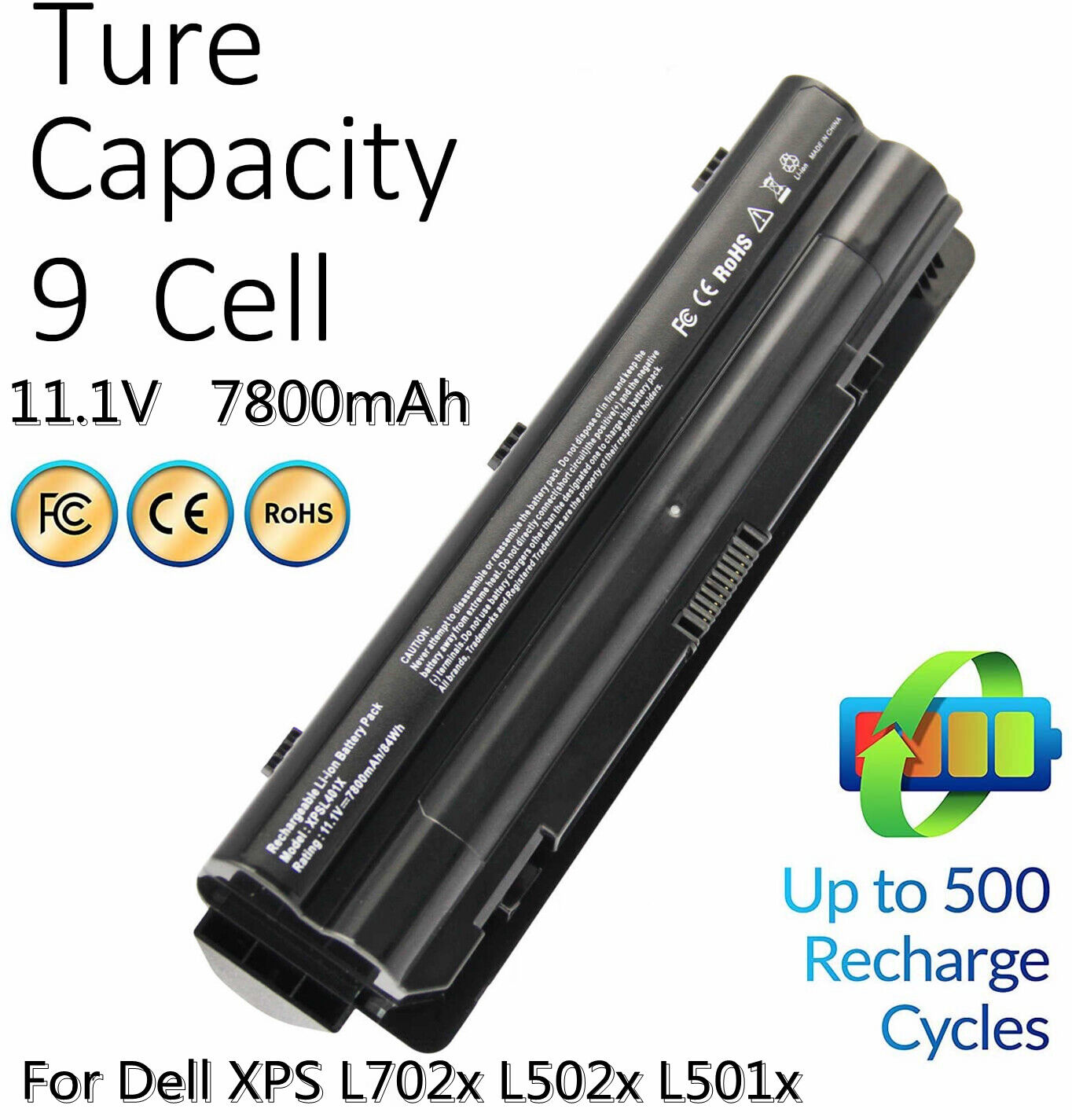 R795x XPS L702x L502x L501x Battery For Dell XPS 17 15 14 L701x L401X 7800mAh