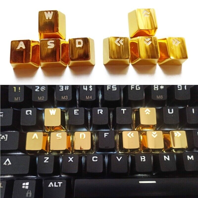 Keycaps Zinc-Alloy Mechanical Keyboard Keycap Backlit for WASD Directions 8PCS