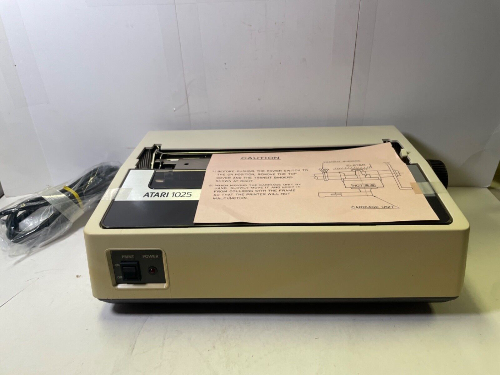 Vintage 1982 Atari 1025 Dot Matrix Printer with Dry Ribbon - Untested