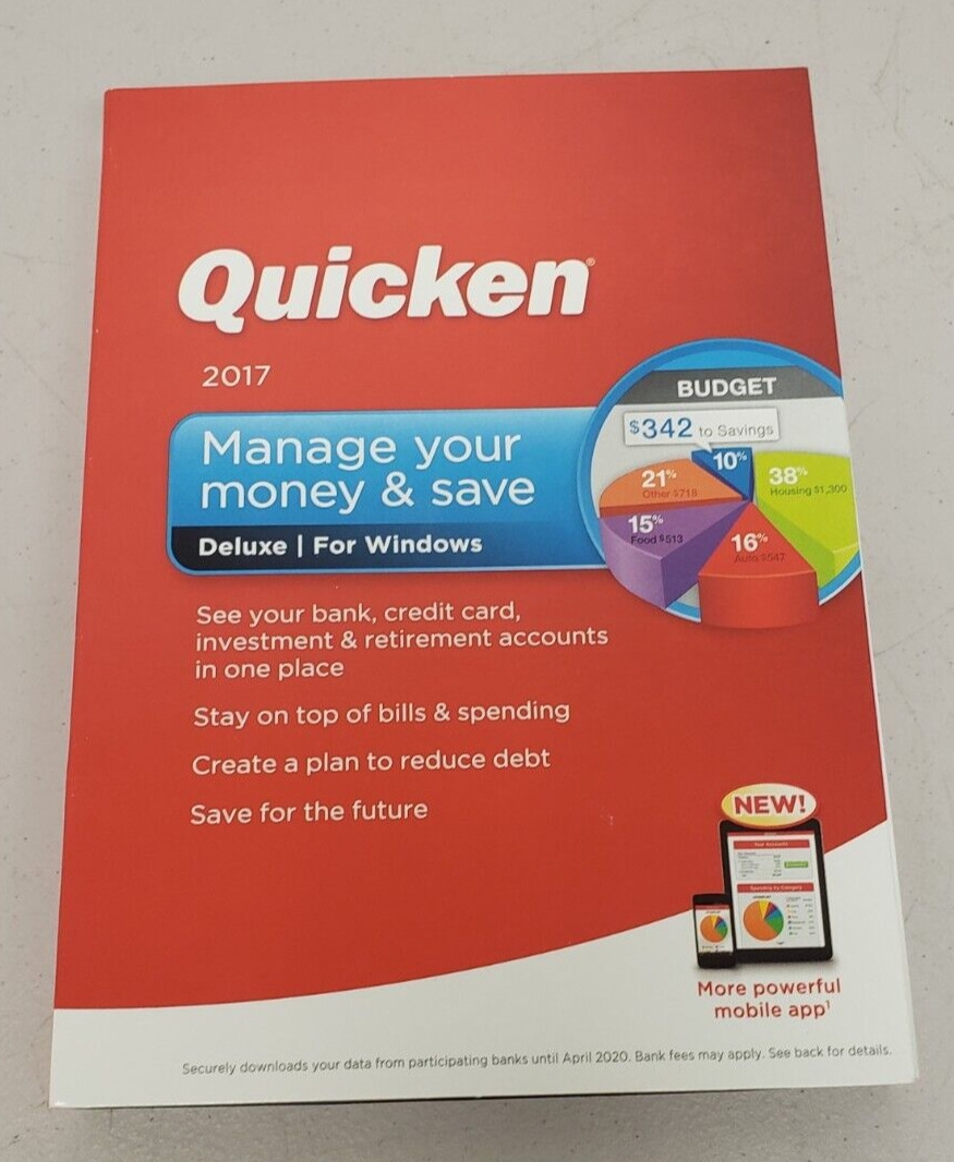 Intuit Quicken 2017 Deluxe For Windows Brand New Sealed READ BEFORE PURCHASING