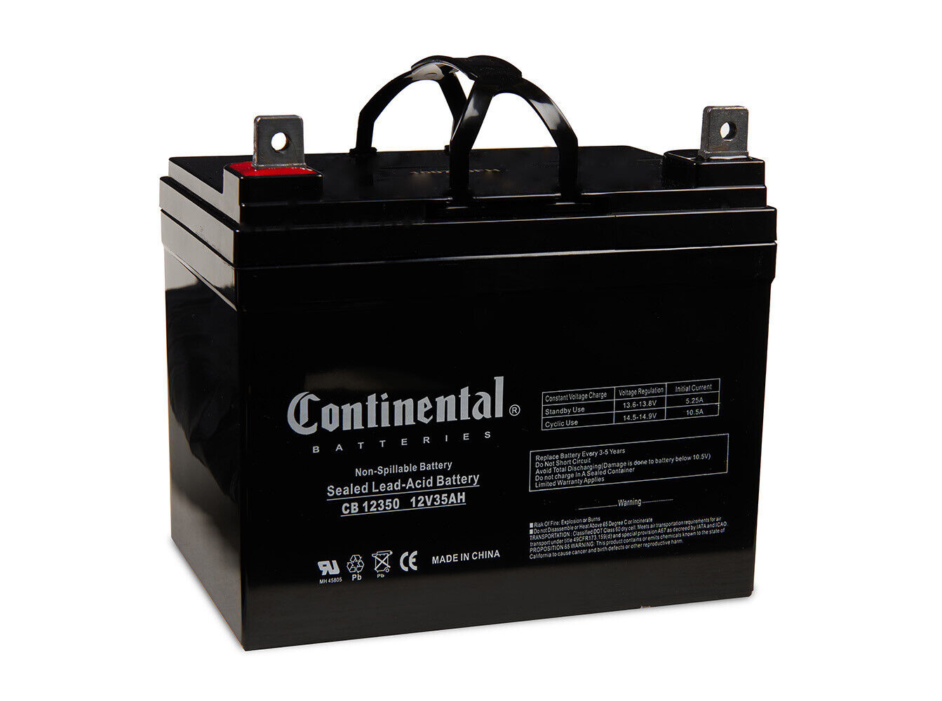 Continental Battery CB12350 NB 12 Volt 35 Amp Hour Battery With NB Terminal