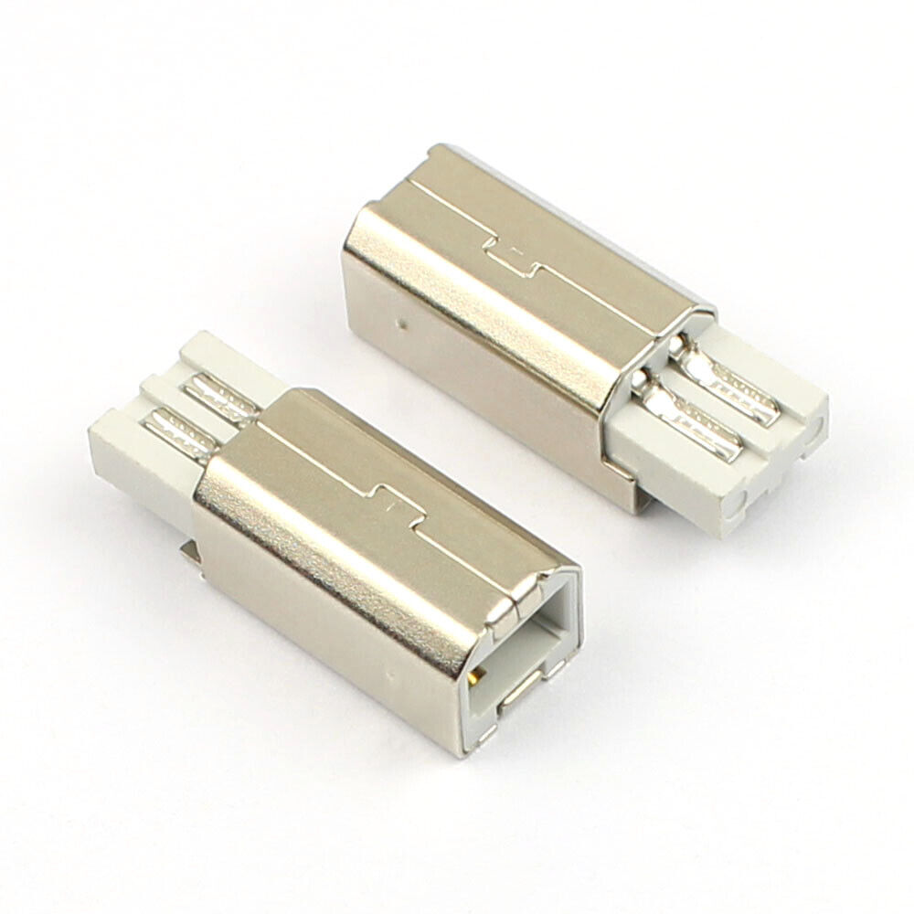 10Pcs USB 2.0 Type B 4 Pin Male Solder Plug Connector Socket For Printer Port