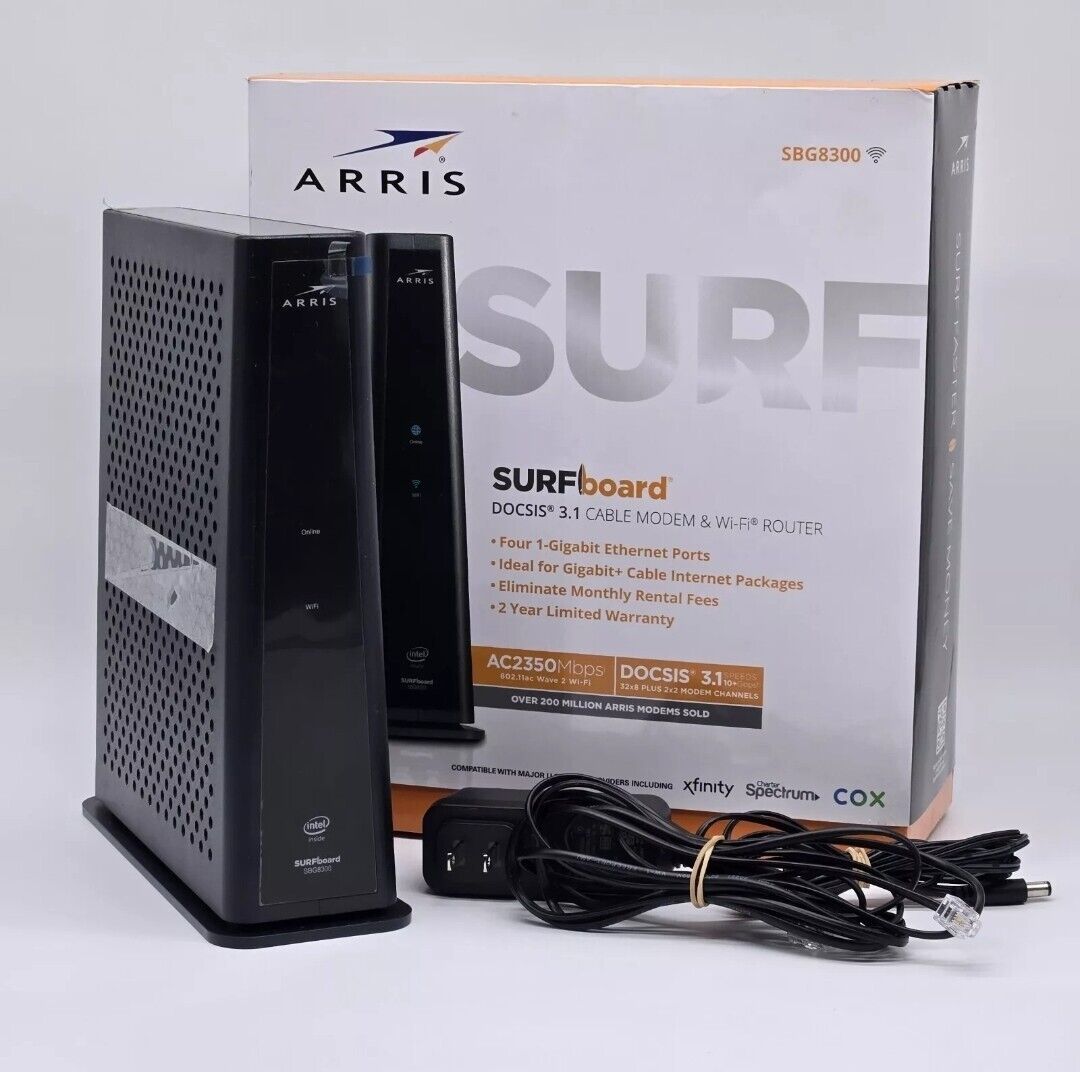 ARRIS SURFboard DOCSIS 3.1 SBG8300 Dual-Band Wi-Fi Router 4Gbps AC2350