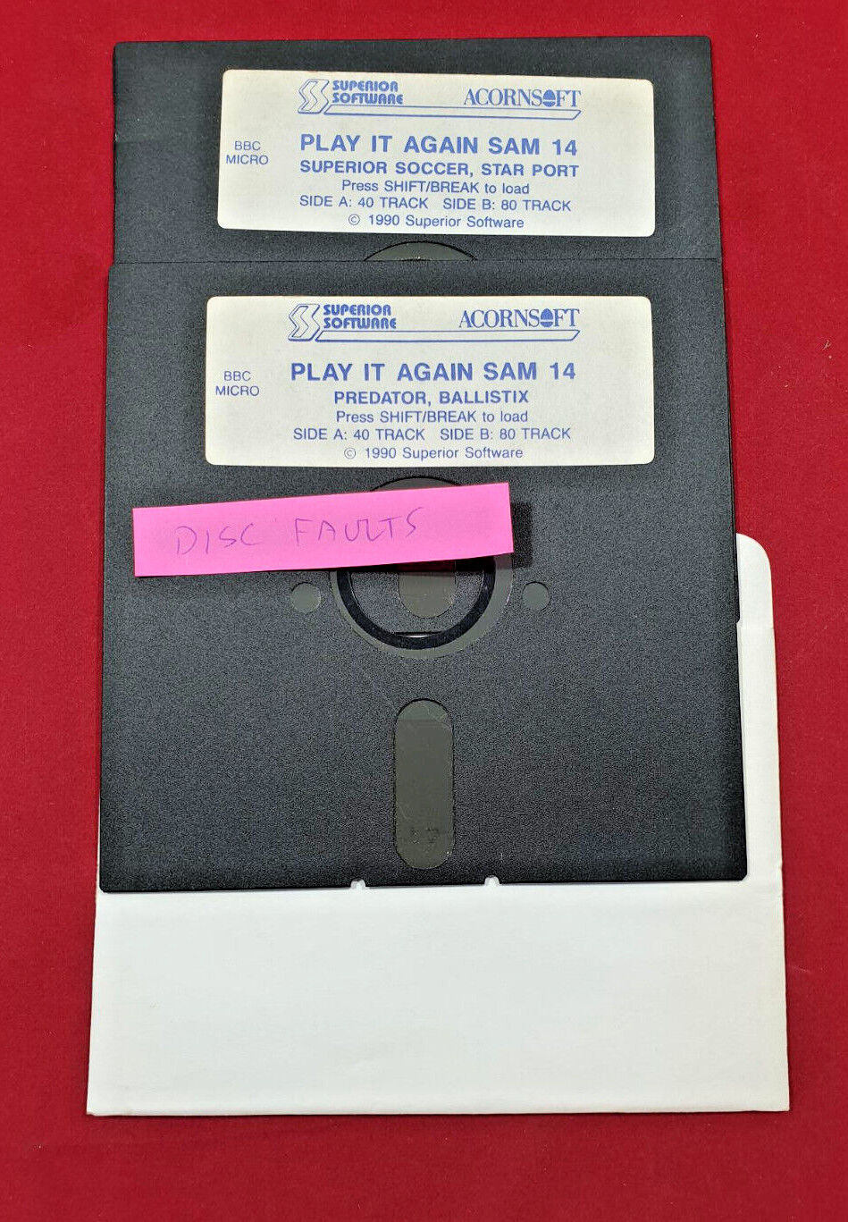 Acornsoft Play It Again Sam 14 Software Disc with disc Faults for BBC Micro