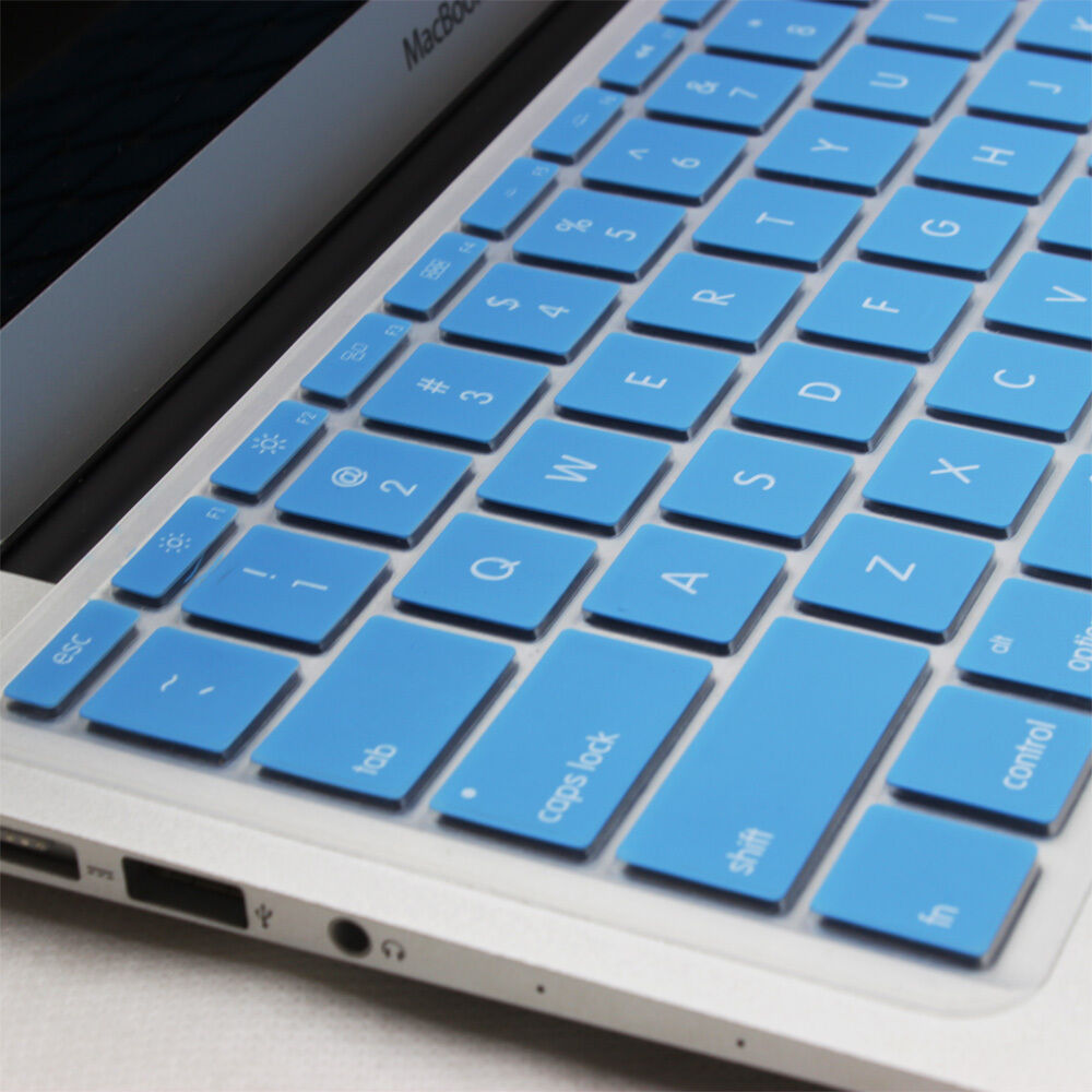 2pcs Premium Ultra Thin Keyboard Cover Silicone Skin (Macbook Air 11 11.6, Blue)