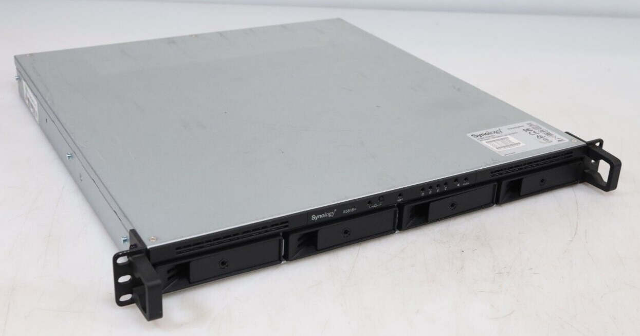 Synology RS818+ Rackstation NAS Enclosure w/ 4x HDD Caddy No HDD