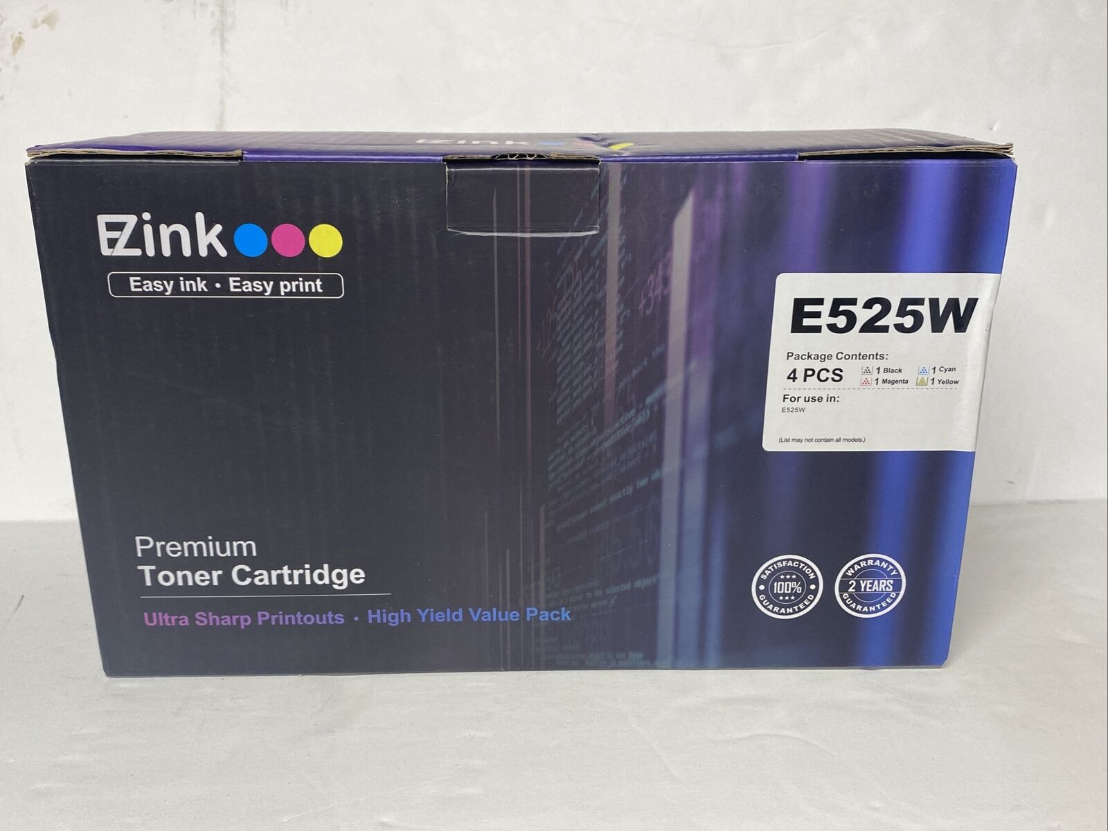 EZink E525W Toner Cartridges 3-Pack Y, M, C Dell E525