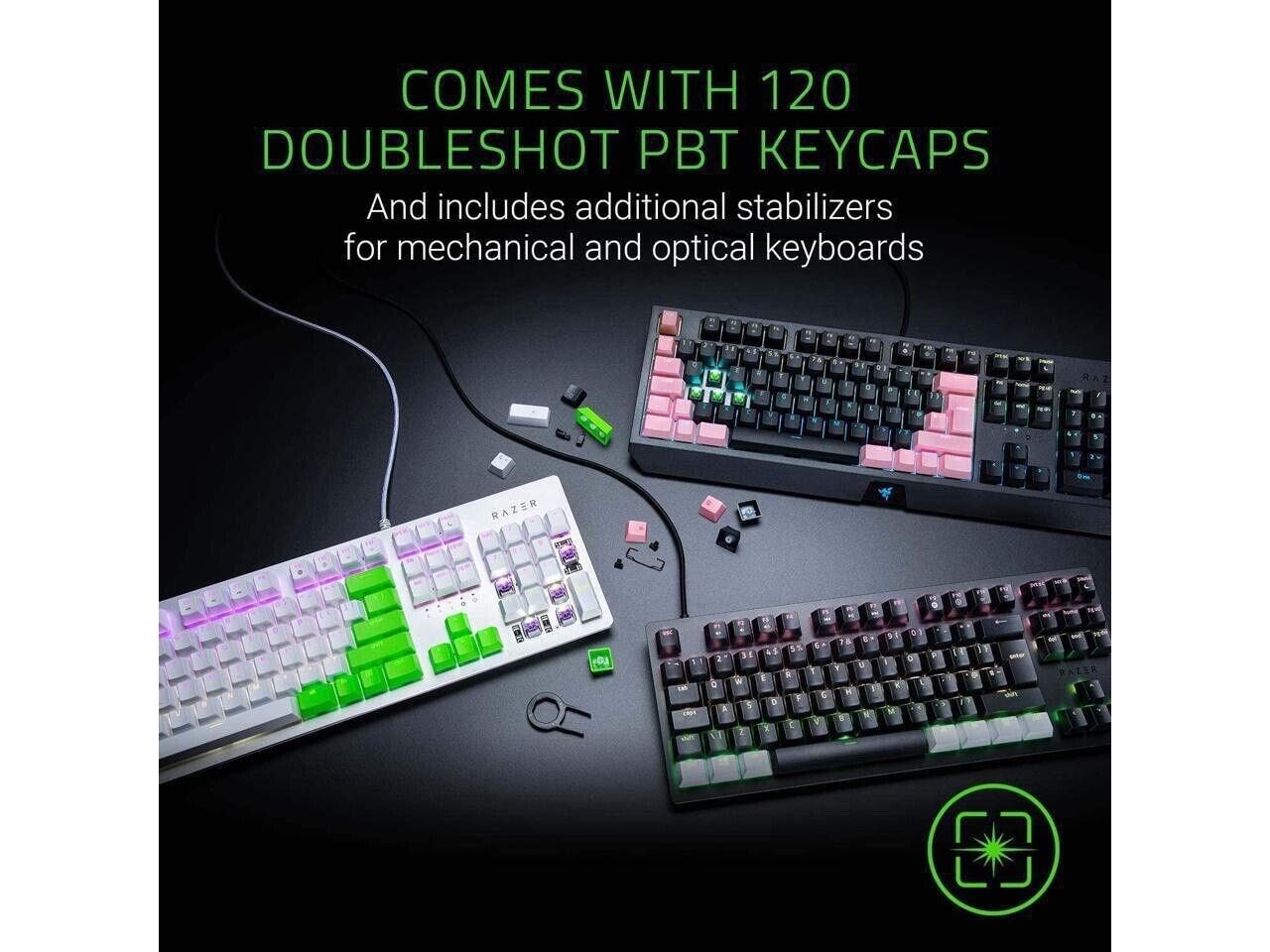 Razer Doubleshot PBT Keycap Upgrade Set for Mechanical & Optical Keyboards-GREEN