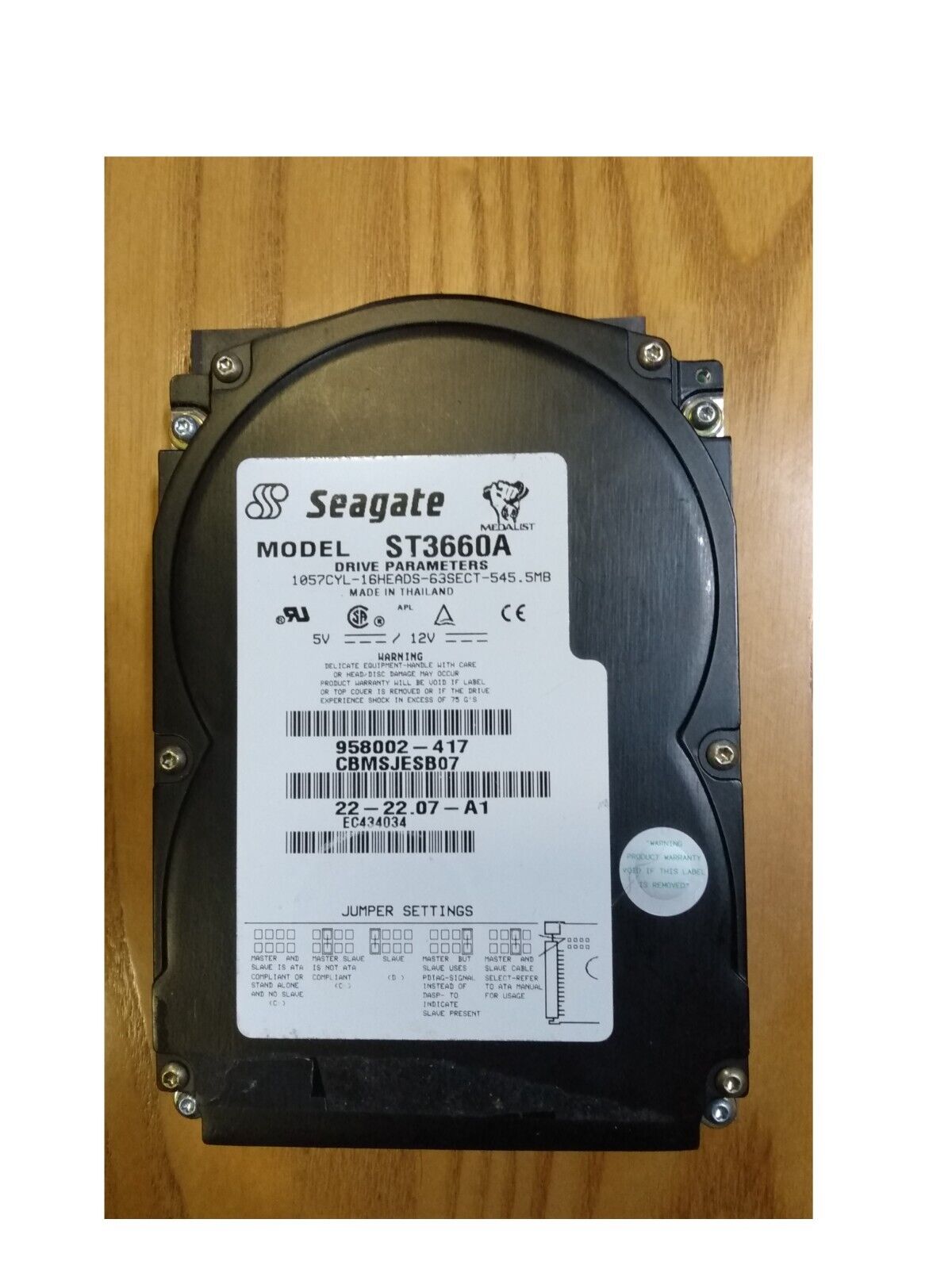 545 MB Vintage Seagate   IDE Hard Drive ST3660A 100% Tested
