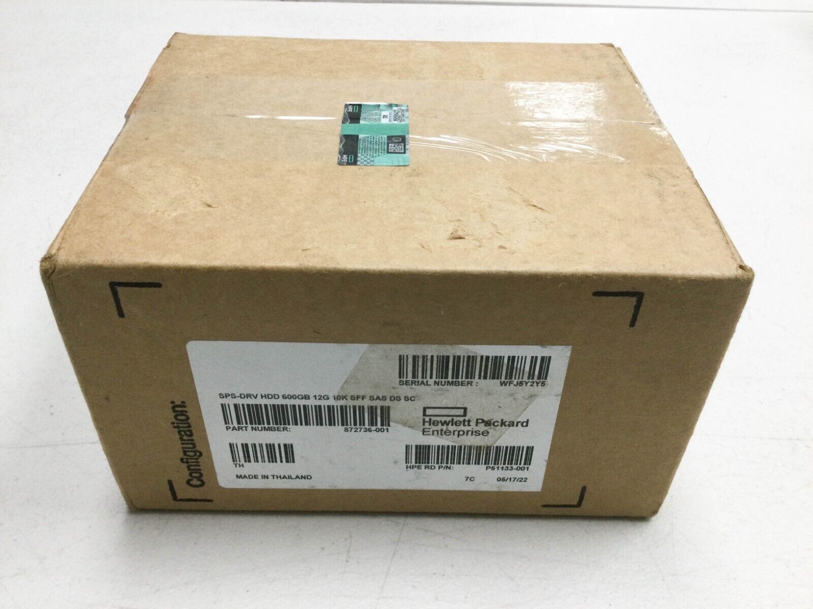 872477-B21 HP 600GB 12G SAS 10K ENT 2.5'' SFF SC DS HDD 872736-001 New Sealed