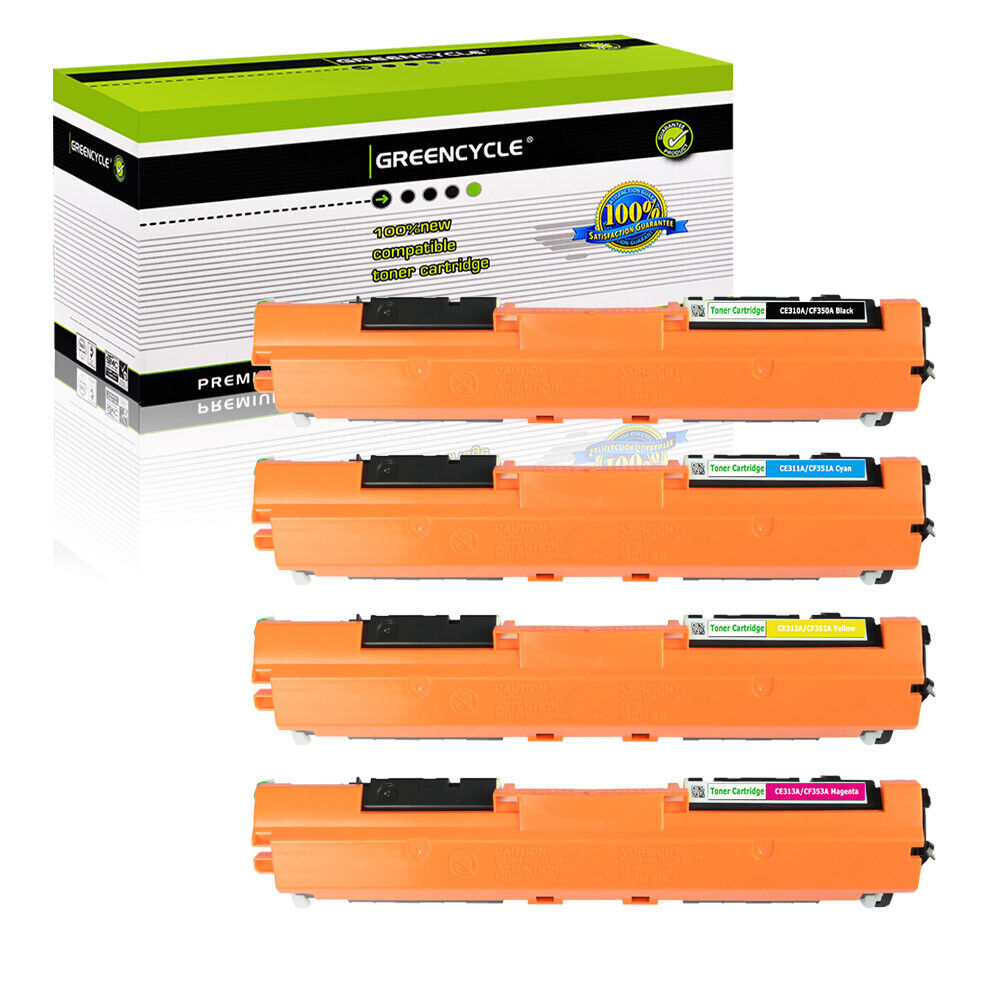 4 Pack CE310A 126A Color Set Toner Cartridge Fits for HP Color LaserJet CP1025nw