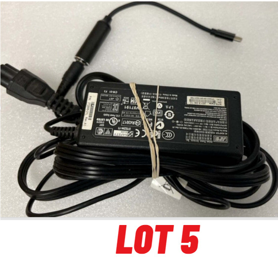 LOT5 Genuine APD Dell Thin Client 65W AC Adapter Power Supply NB-65B19 USBC