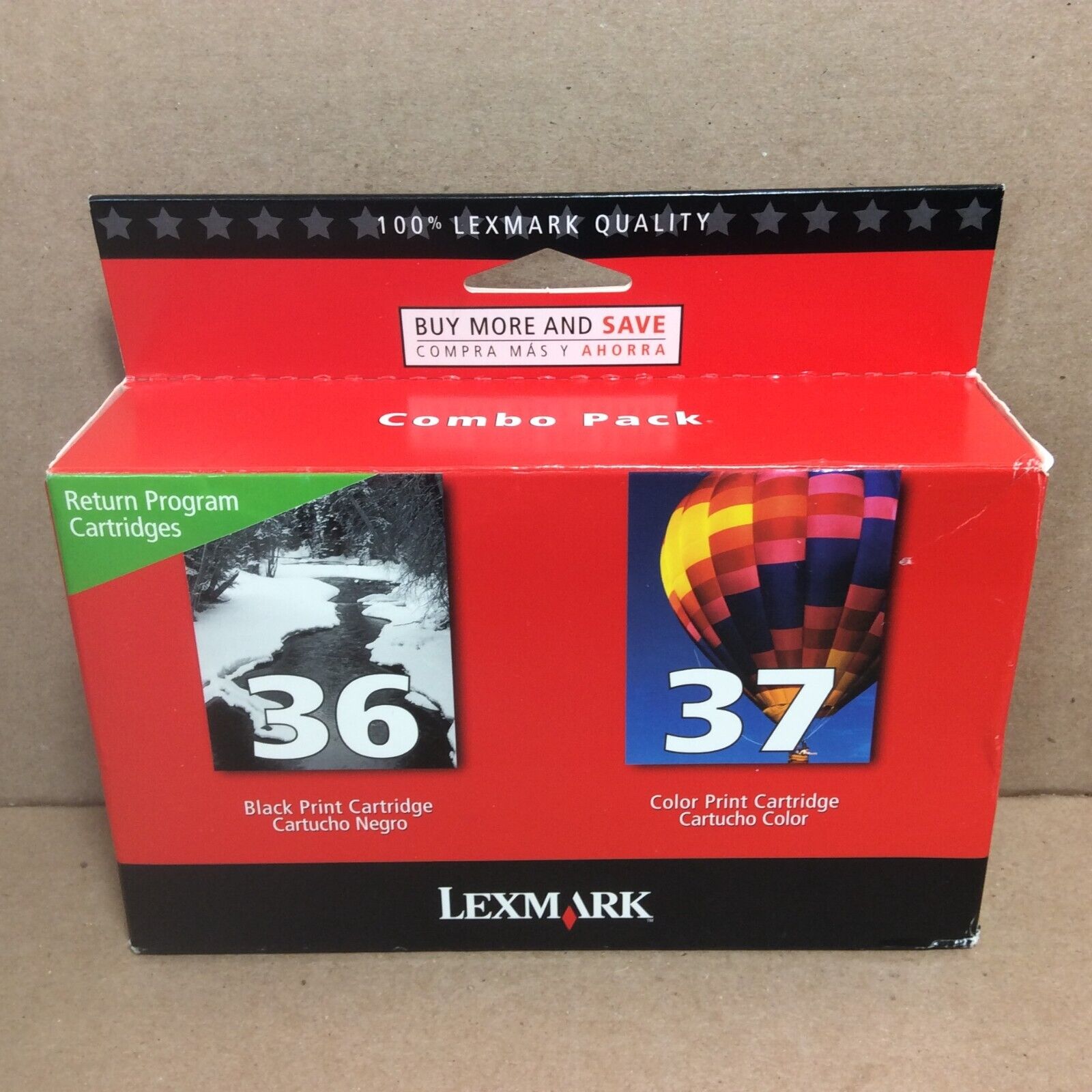 LEXMARK 36 37 Combo Pack Black Color Cartridges Sealed New - Dated 2008