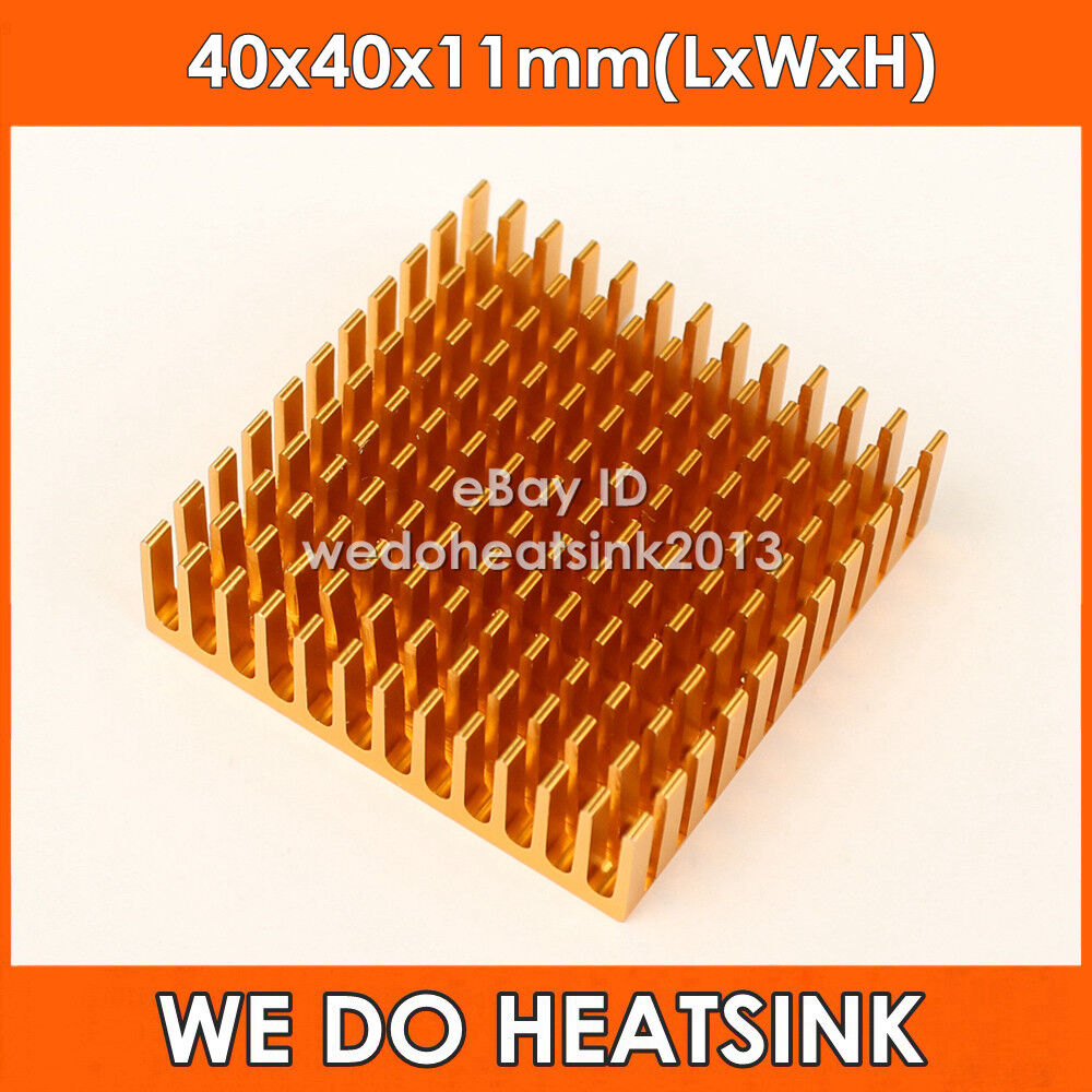 10pcs 40mm x 40mm x 10mm Aluminum Heatsink (Gold)