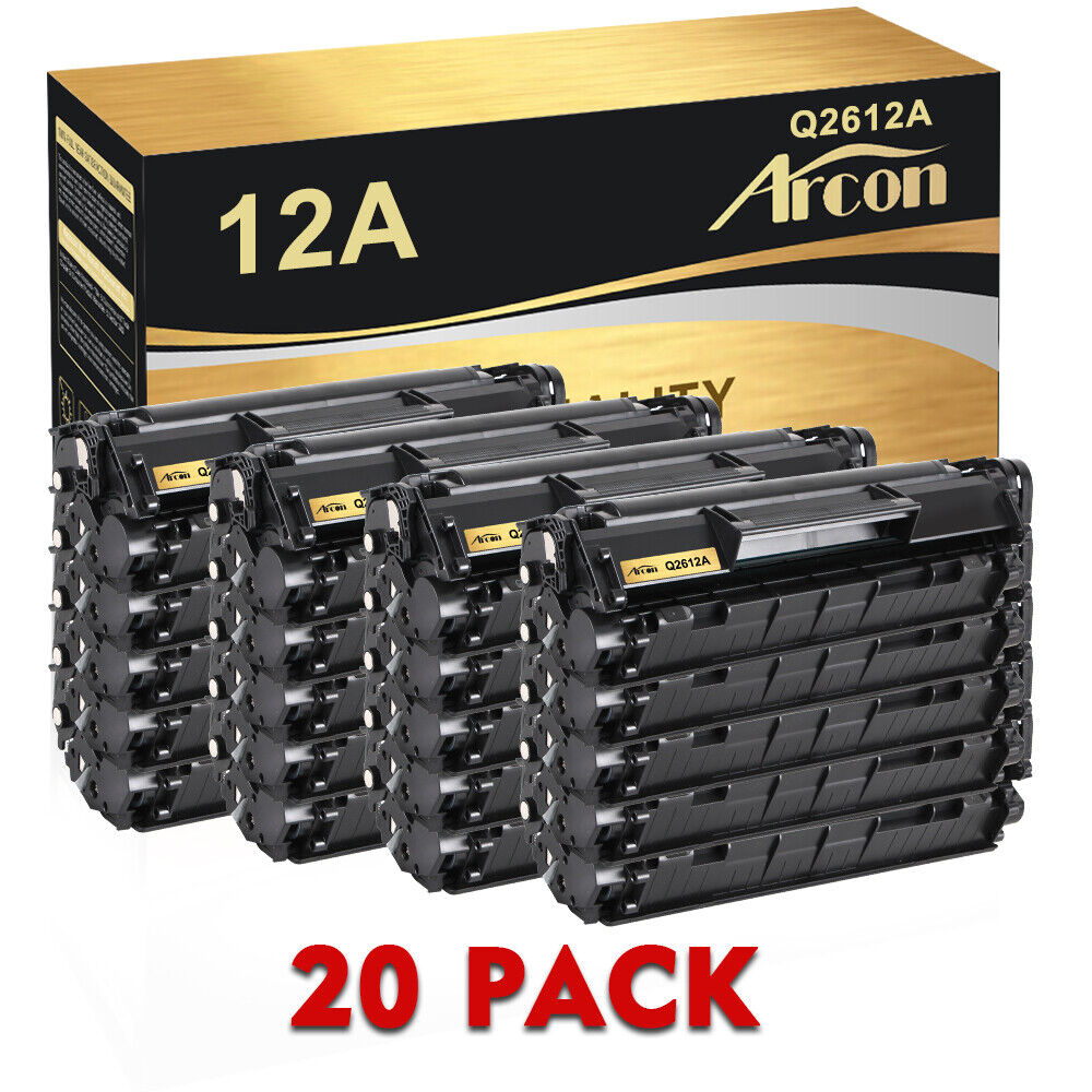 20 Pcs Black Toner Replacement For HP 12A Q2612A LaserJet 1018 1020 1010 3020