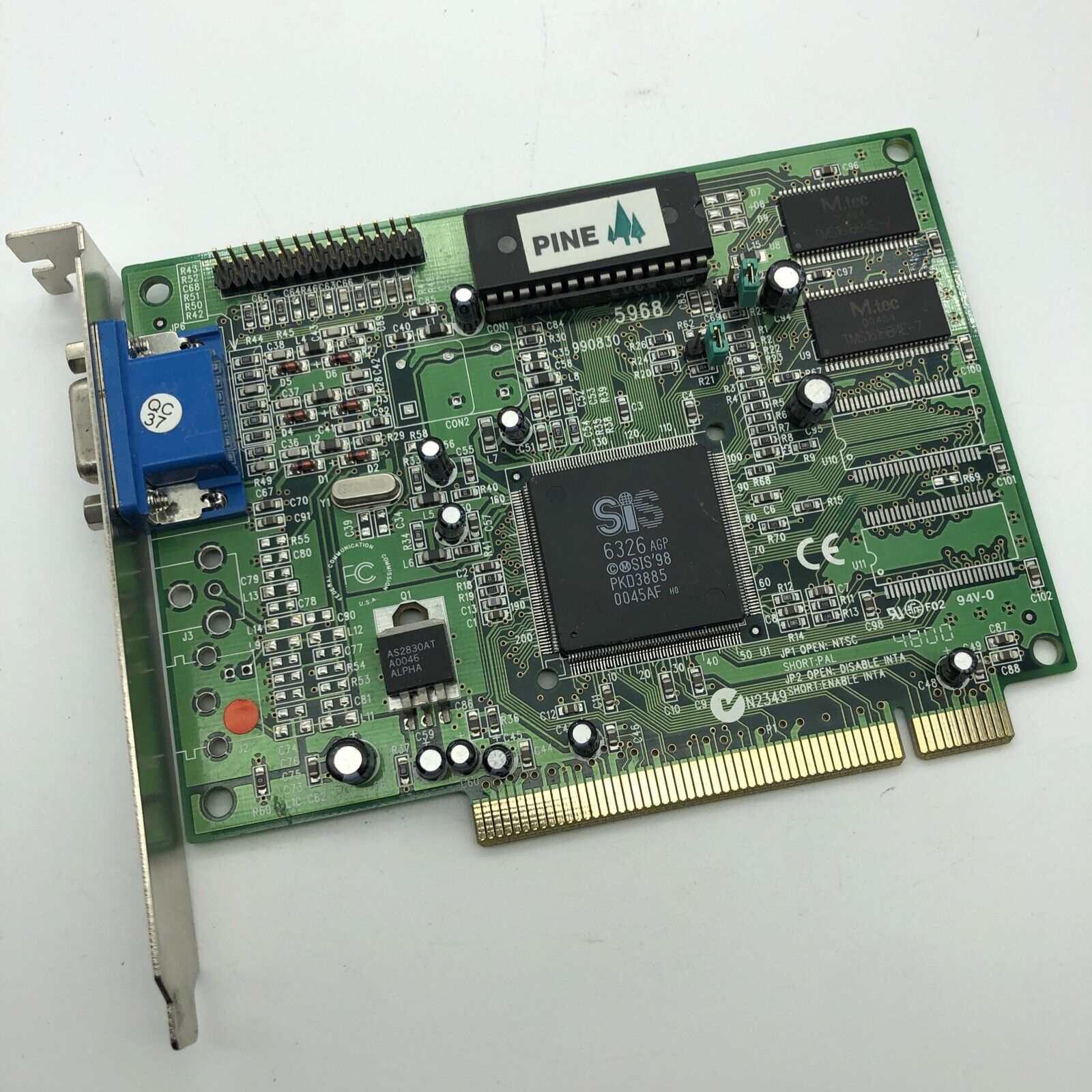 SIS 6326 4MB PCI VGA Graphics Card, DOS Windows 95/98 Rare Retro Vintage Gaming