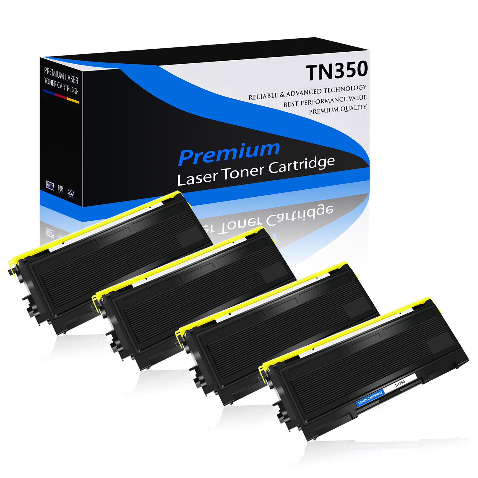 4PK TN350 Black Toner Cartridge for Brother MFC-7820N DCP-7010 DCP-7020 DCP-7025