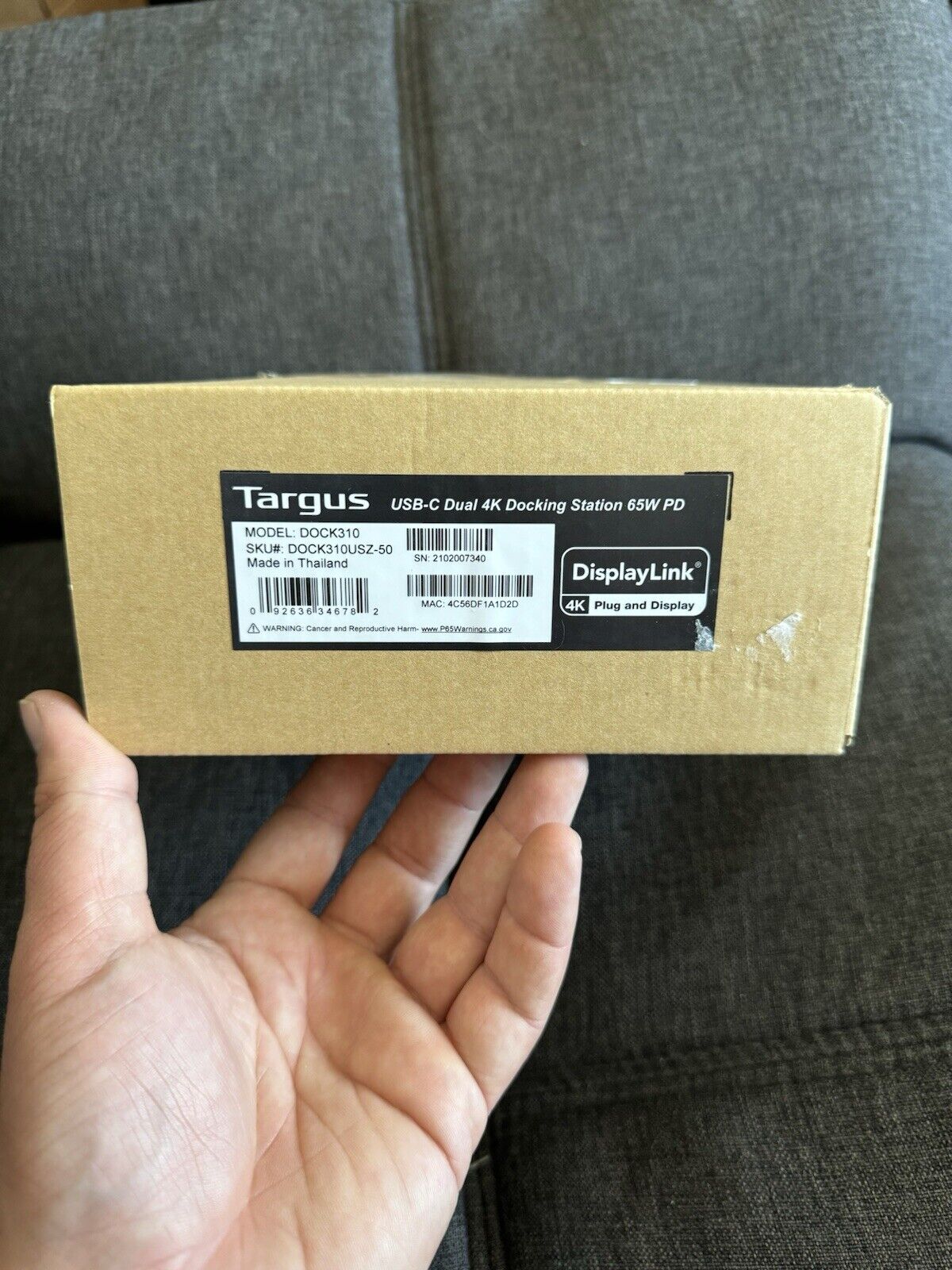 Targus Universal USB-C DV4K Docking Station With 65W Power Delivery (DOCK310USZ)