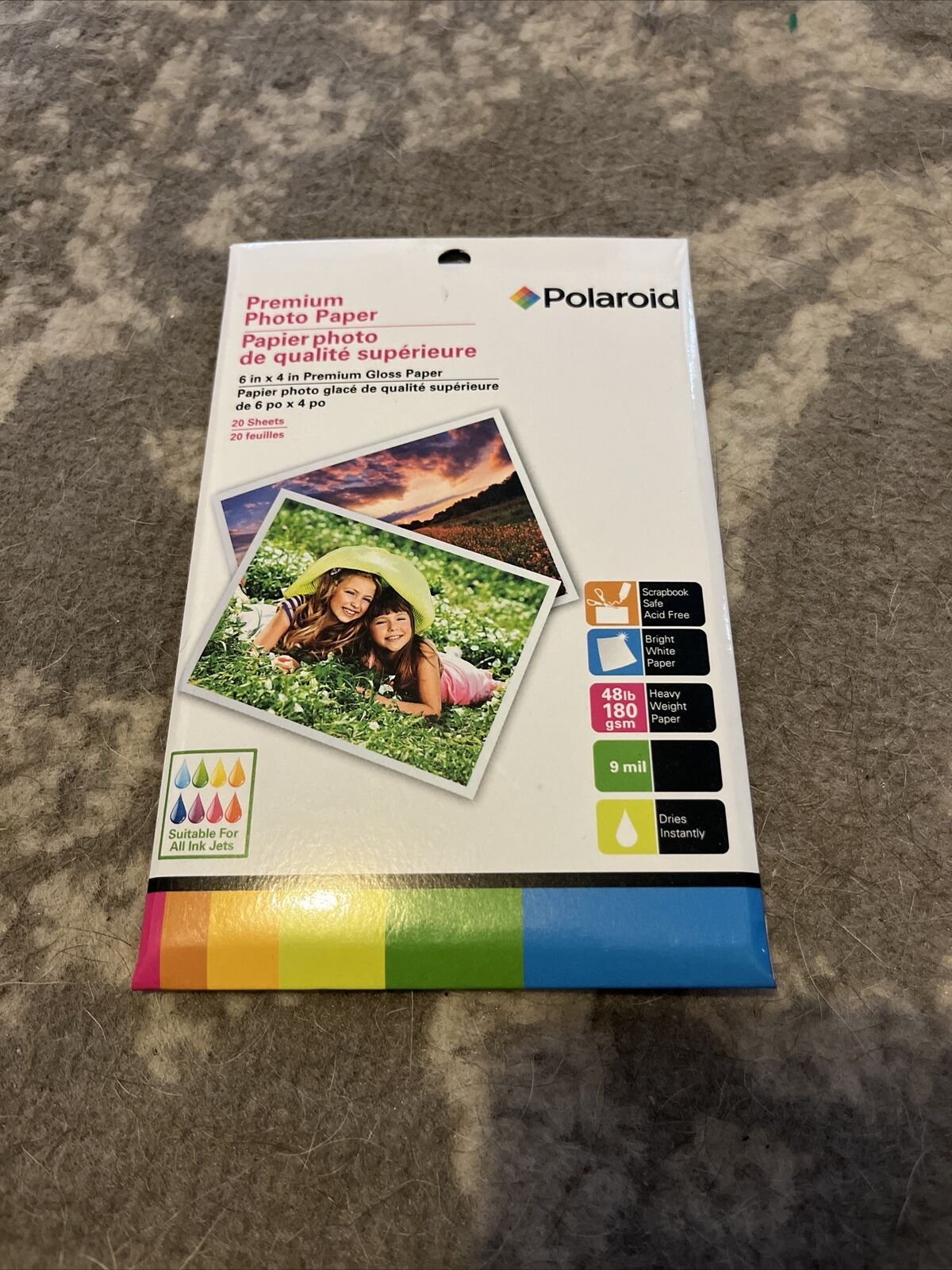 Polaroid Premium Photo Paper  6 in. x 4 in Gloss Paper 12 sheets New Seal Intact