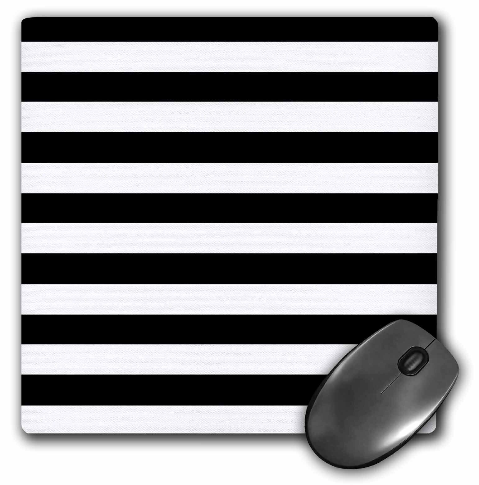 3dRose Black and White Stripes MousePad