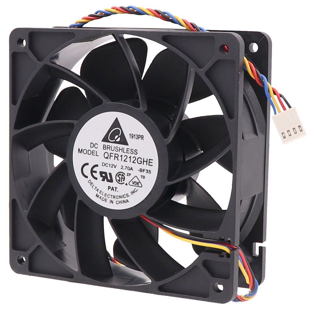 For Delta QFR1212GHE High Speed  GPU Cooling Fan 120X120X38mm DC 12V 2.7A 4wires