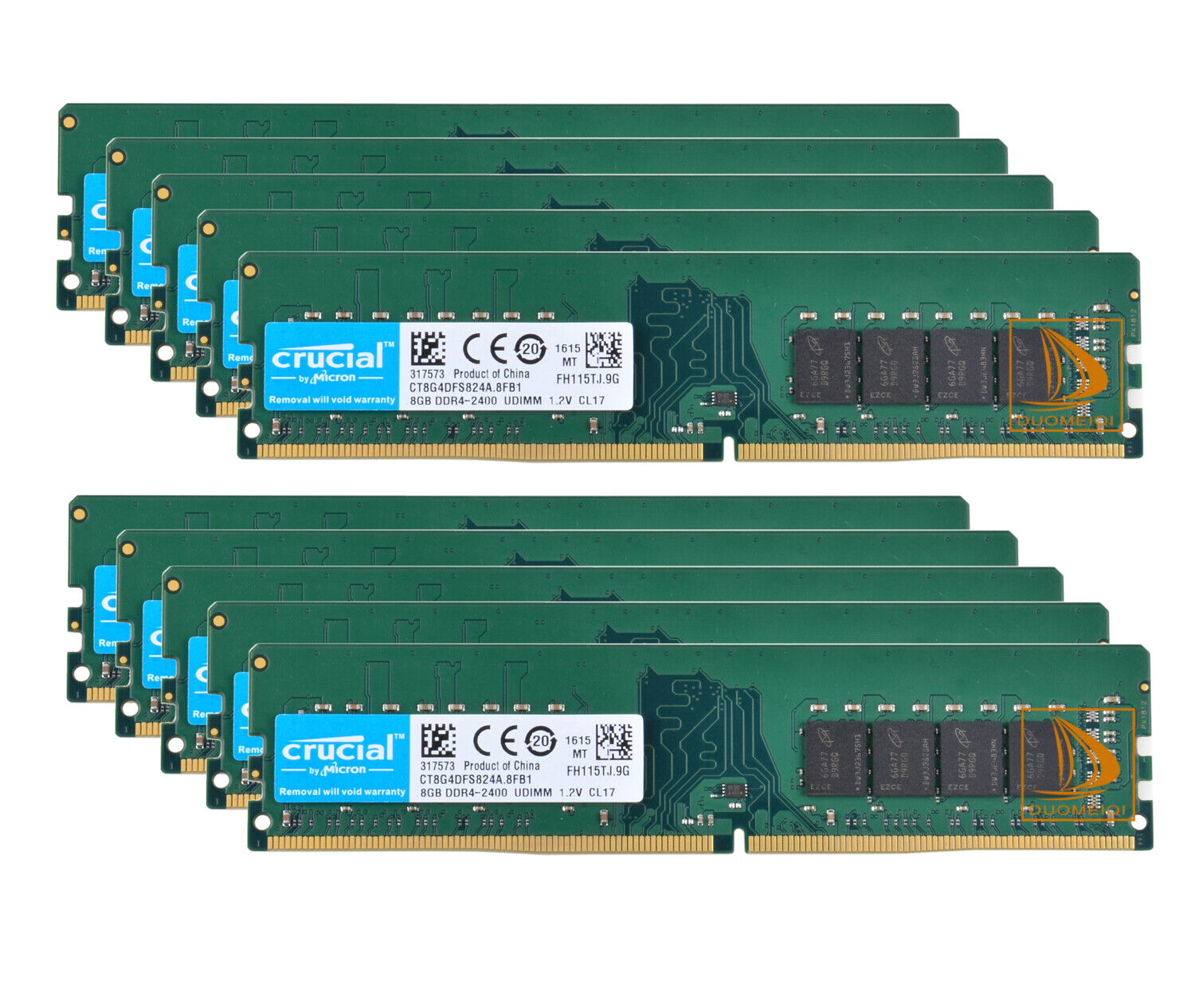 80GB 10X Crucial 8GB PC4-2400T DDR4 2400MHz 288Pin UDIMM Desktop Memory RAM W65