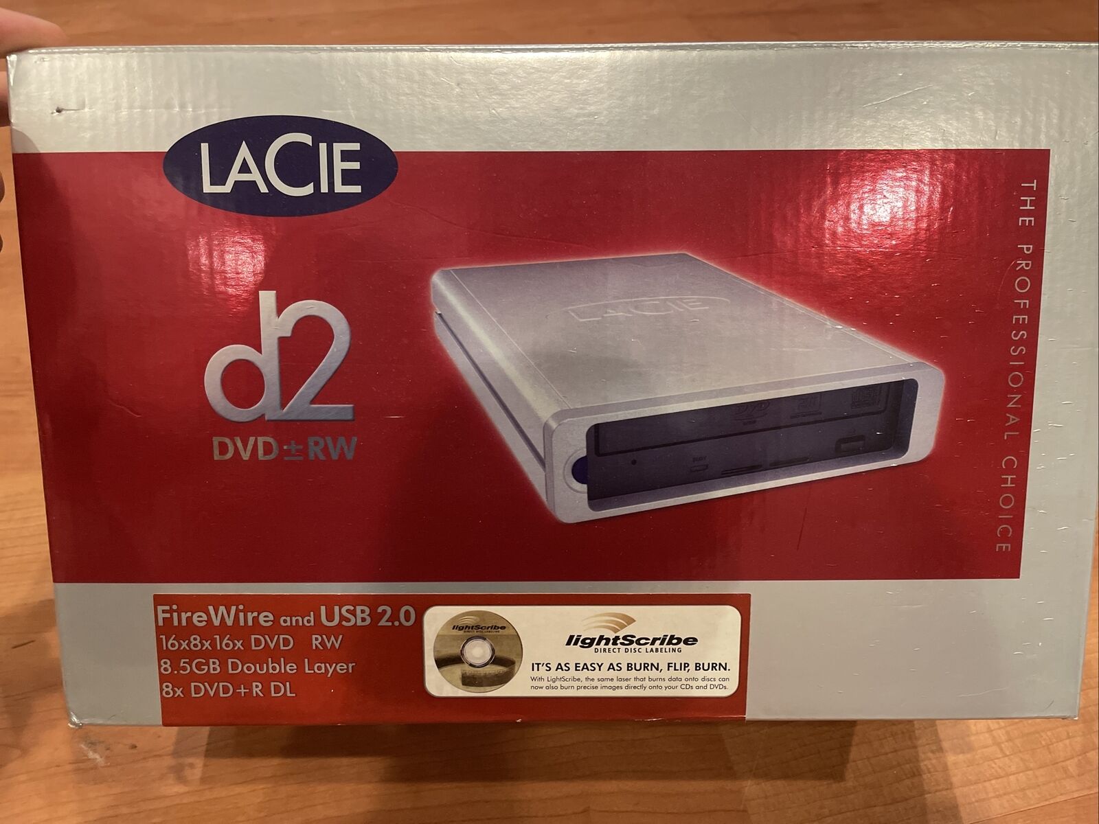 Lacie - D2 DVD+RW Double Layer External w/Lightscribe- USB Firewire 16X 8X 16X 