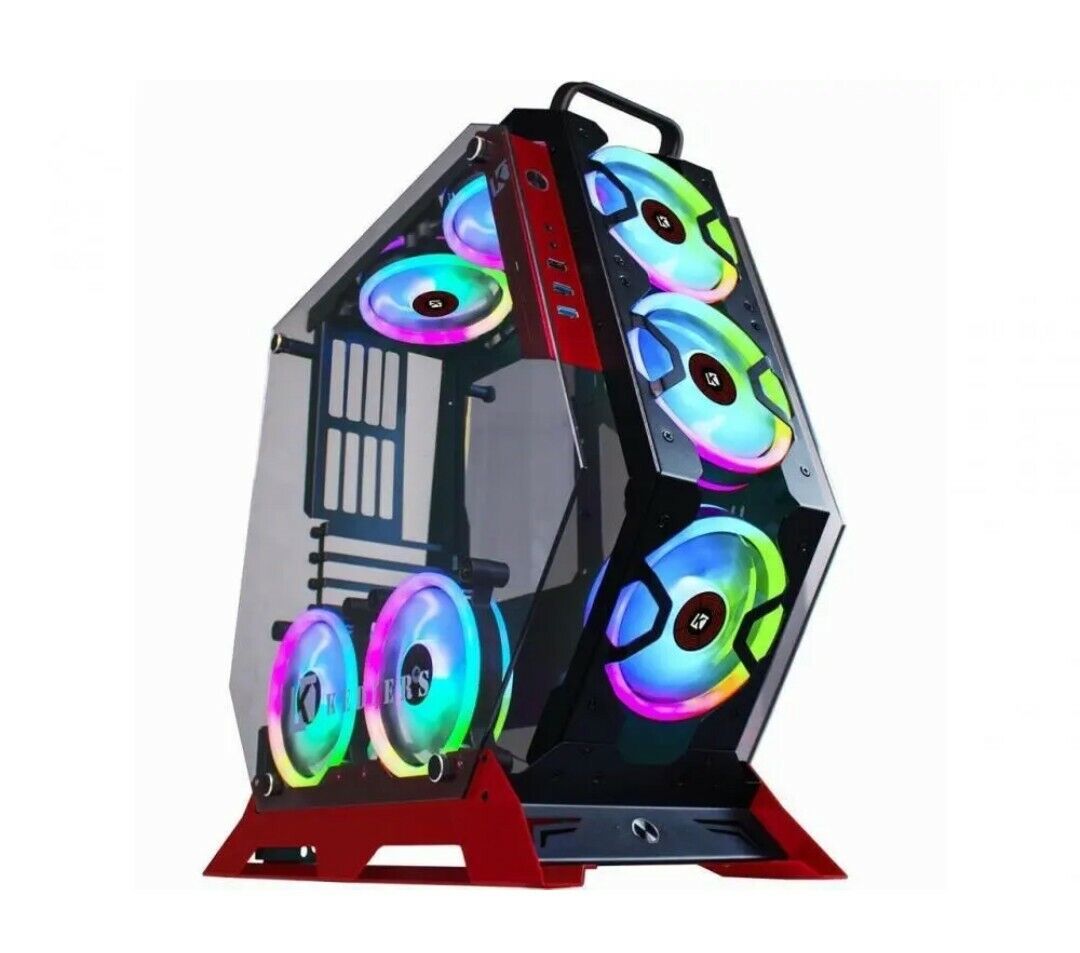 KEDIERS 7 PCS RGB Fans ATX Mid-Tower PC Gaming Case Open Computer Tower Case