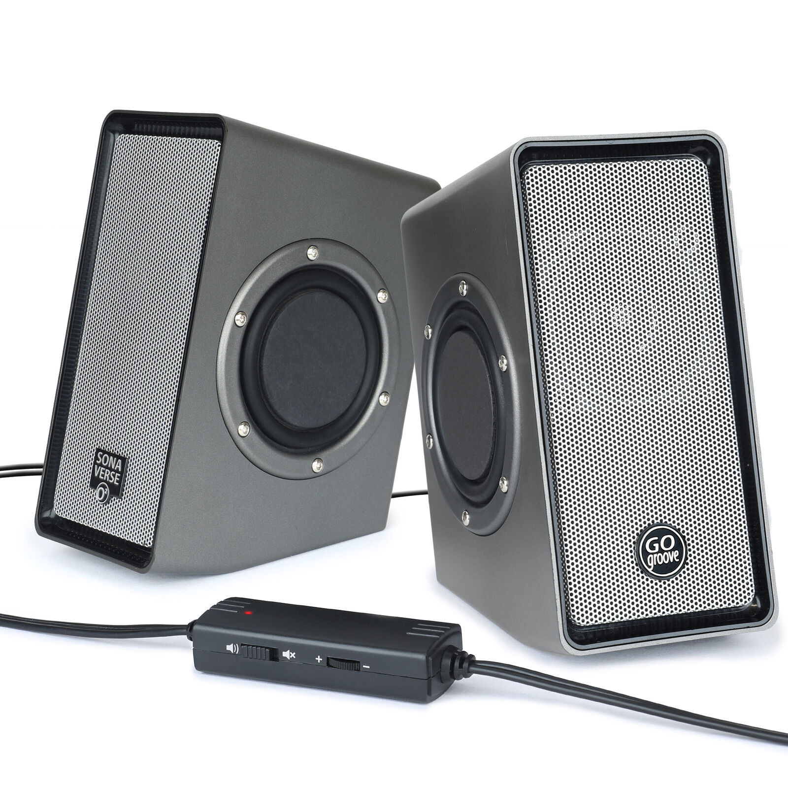 GOgroove SonaVERSE O2 USB Powered Computer Speakers with Dual Passive Woofers