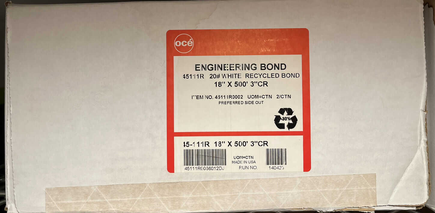 2 Rolls OCE\'s Engineering Bond Roll Paper, 3\