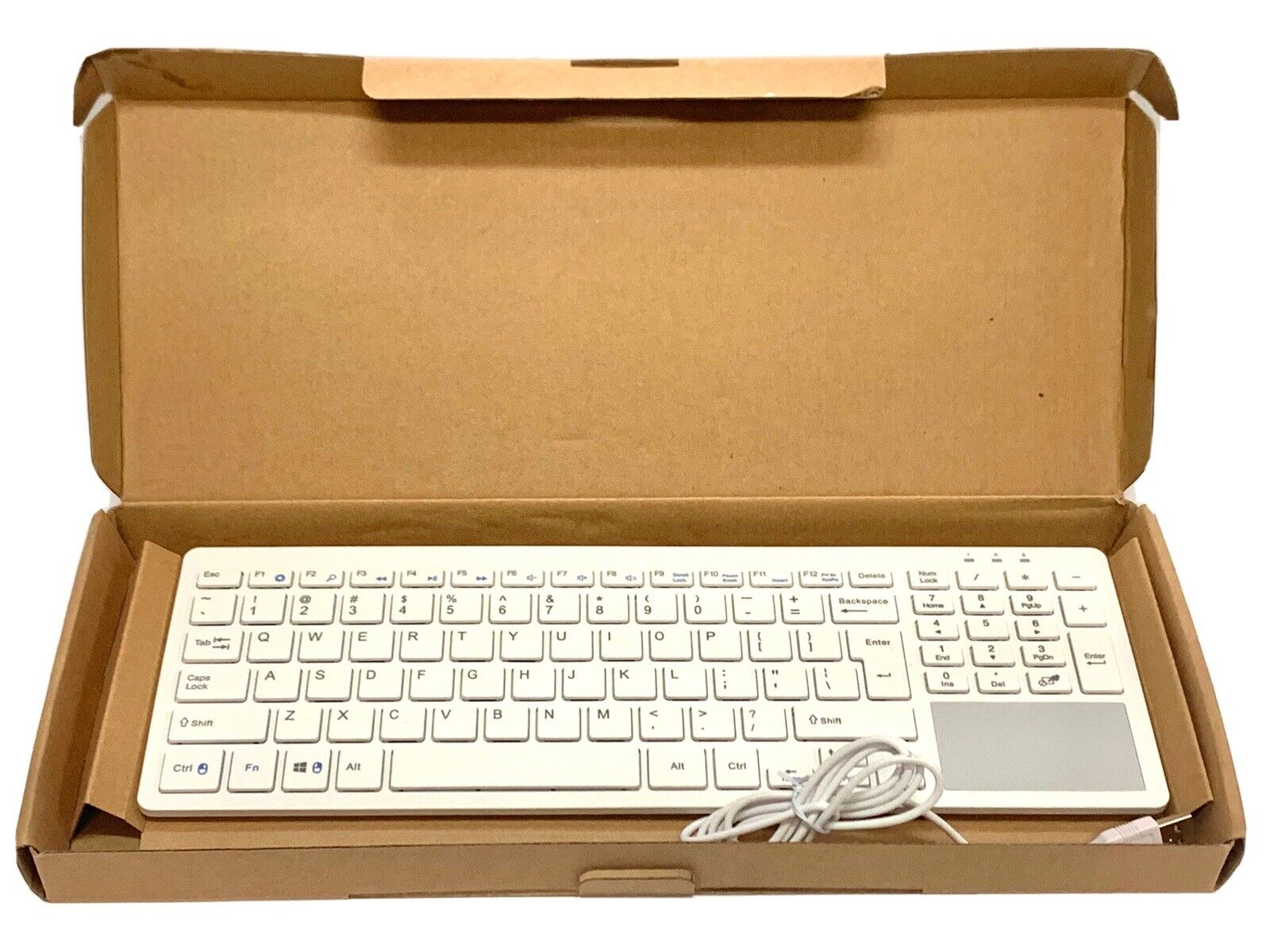 Unbranded White Keyboard Thin Silver with Intergrated Touchpad 14.5