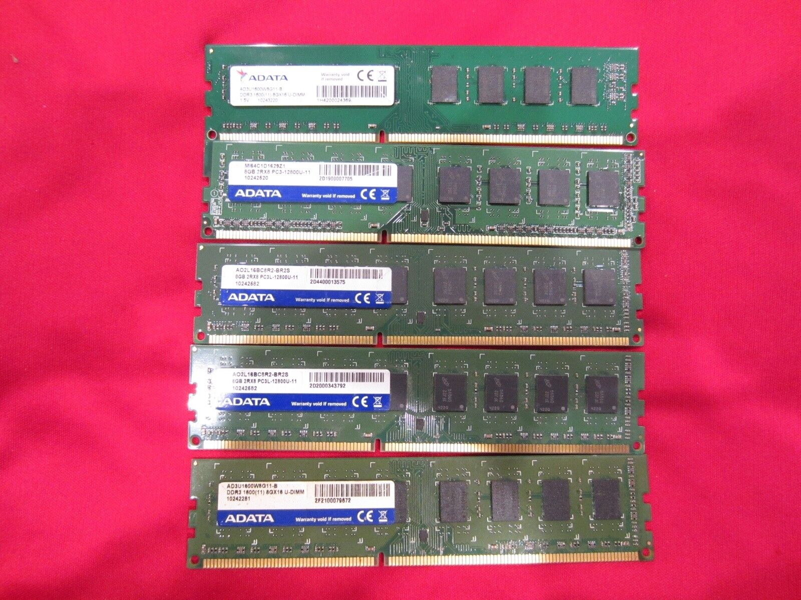 Lot of 19pcs 8GB ADATA,Kingfast,PJ,Corsair DDR3-1333/1600Mhz Non-Ecc Desktop Mem