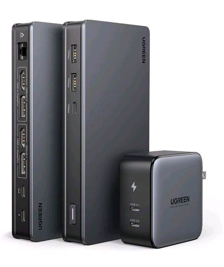 UGREEN Revodok Pro 209 USB C Docking Station with 100W GaN Charger, DisplayLink