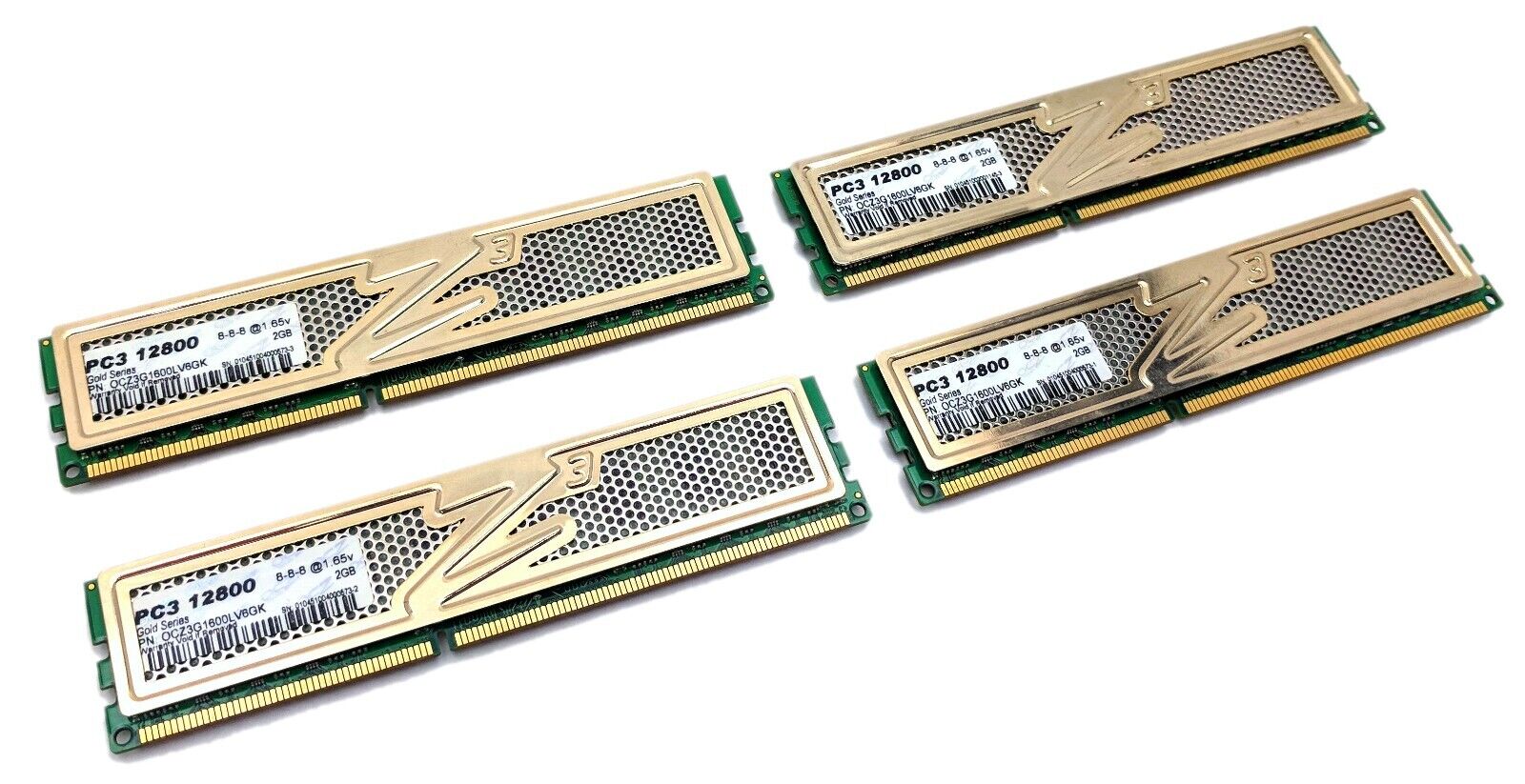 OCZ Gold Series 8GB Kit (4x2GB) PC3-12800 1600MHz DDR3 SDRAM DIMM OCZ3G1600LV6GK