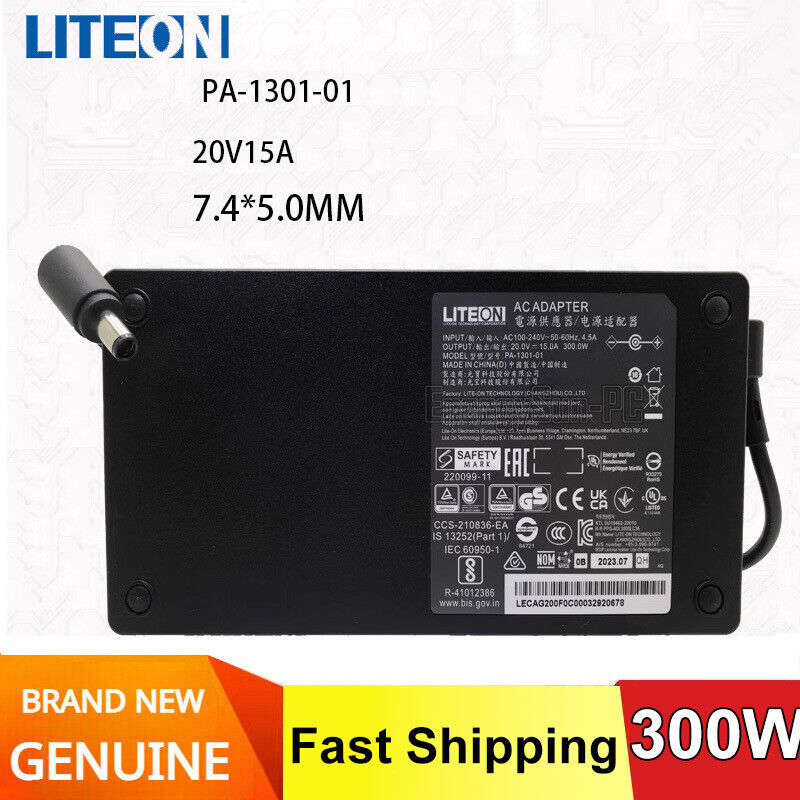 PA-1301-01 Original LITEON 20V 15A 300W 7.4×5.0mm Adapter Laptop Supply Charger