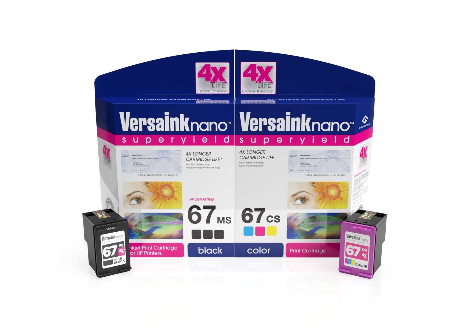 VersaInk-Nano HP 67 MS MICR Black Ink Cartridge for Check Printing Nano 67 CS...