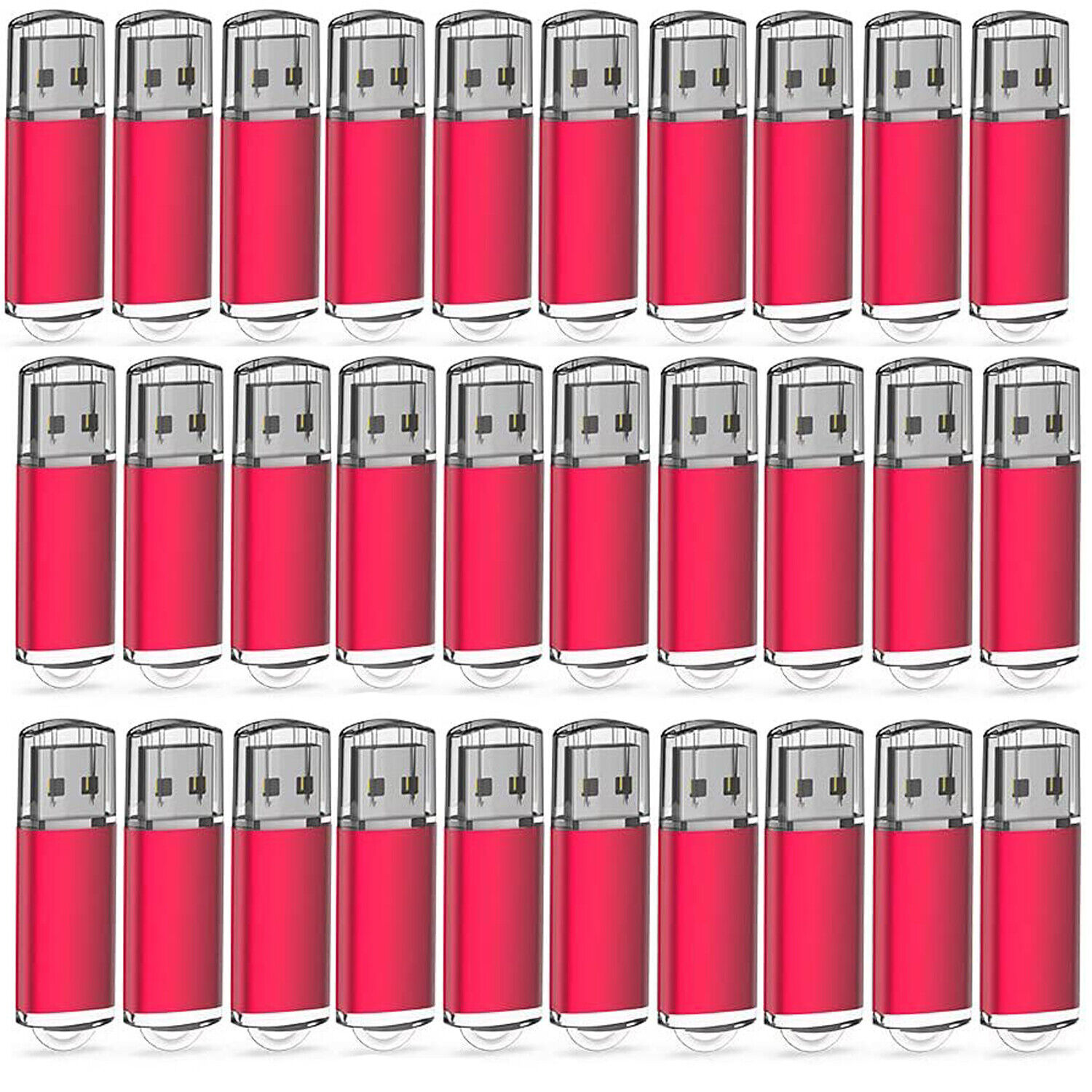 Bulk Sale USB 2.0 30 Pack 16GB Red USB Flash Drive Memory Sticks Thumb Drive Lot