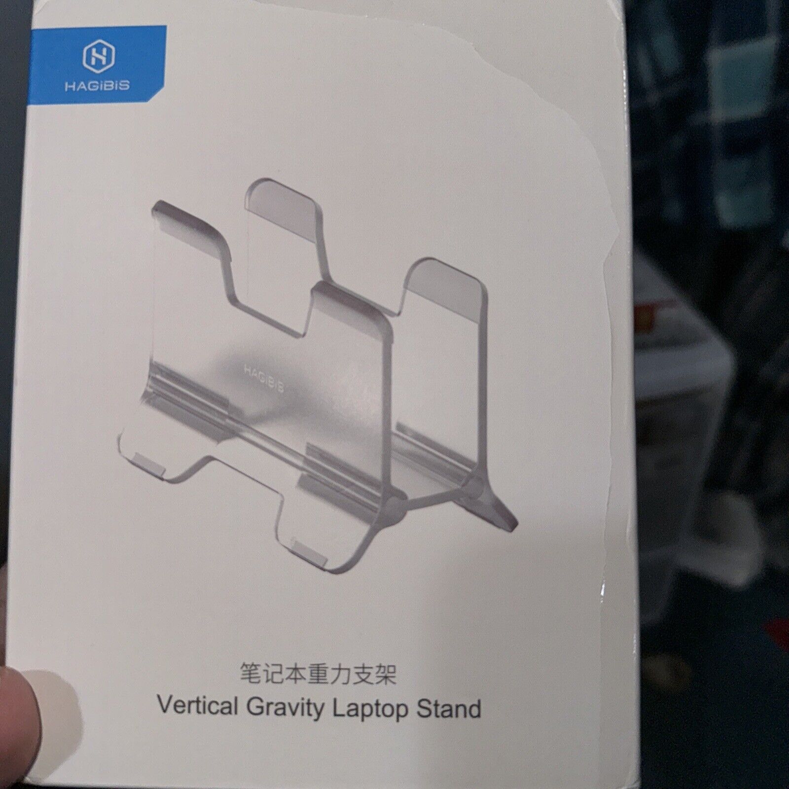 Vertical Laptop Stand for Desk Gravity Auto Lock Vertical MacBook Stand Alumi...