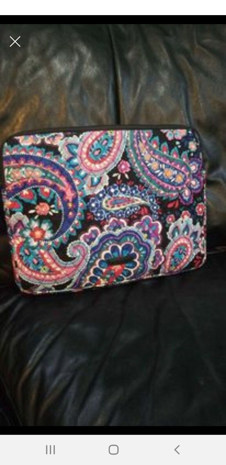 NWOT Vera Bradley Parisian  Floral Paisley Laptop Case / Sleeve w/o Strap 13x11
