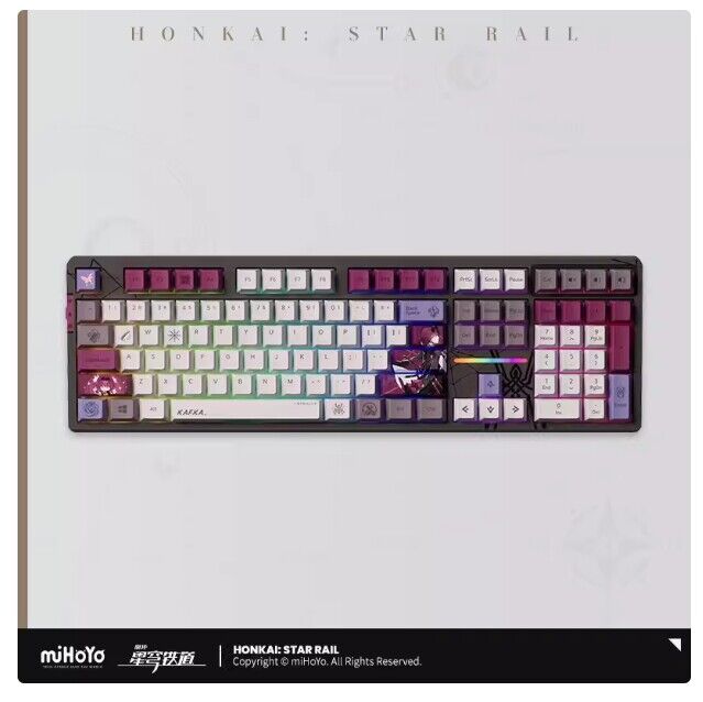 Mihoyo Honkai: Star Rail Kafka Mechanical Backlight Rgb Keyboard 108/87 Key Gift