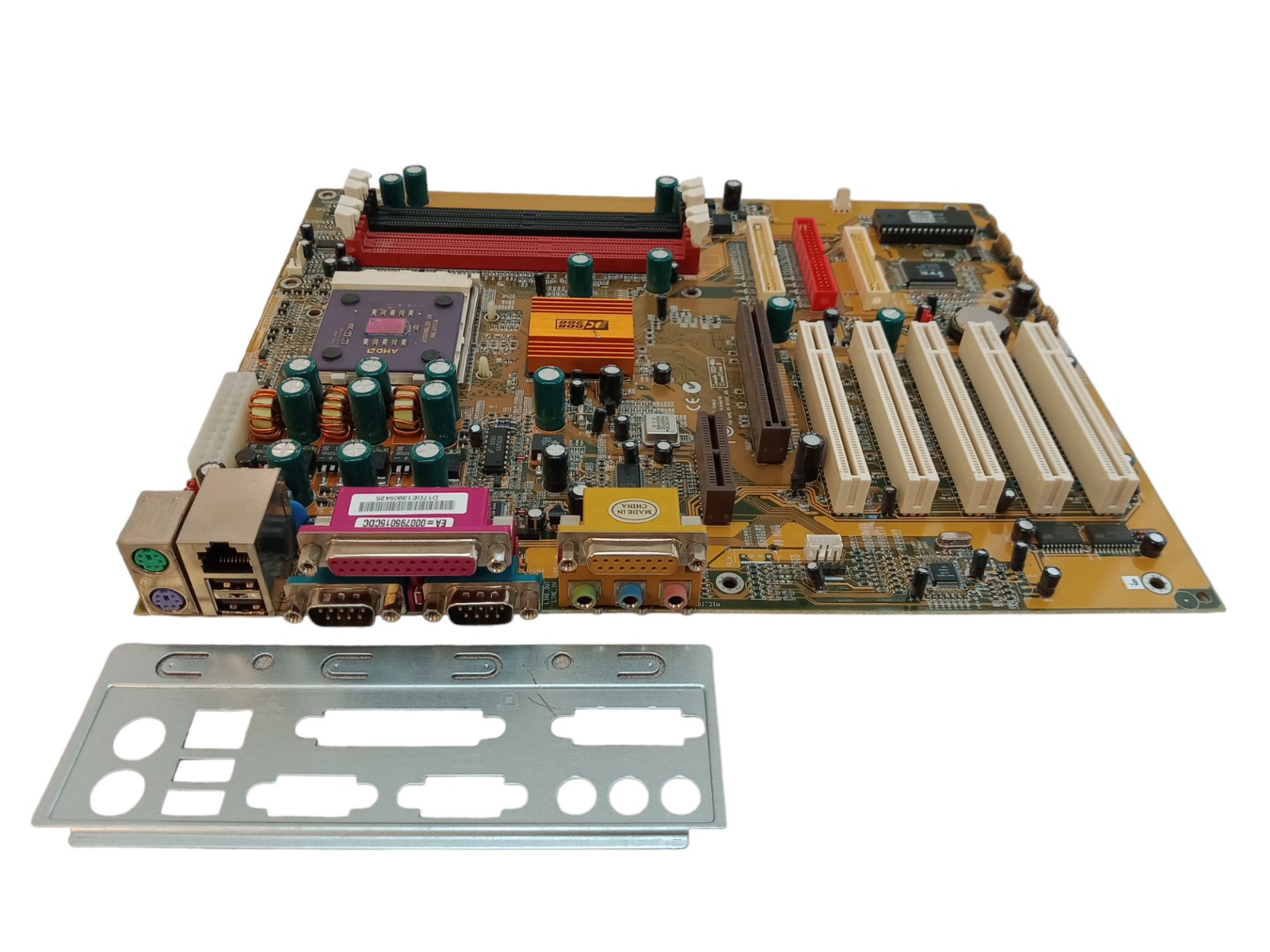 Vintage PC Chips D17MF21100610 Motherboard w/ Athlon A1300AMS3B CPU + I/O Shield