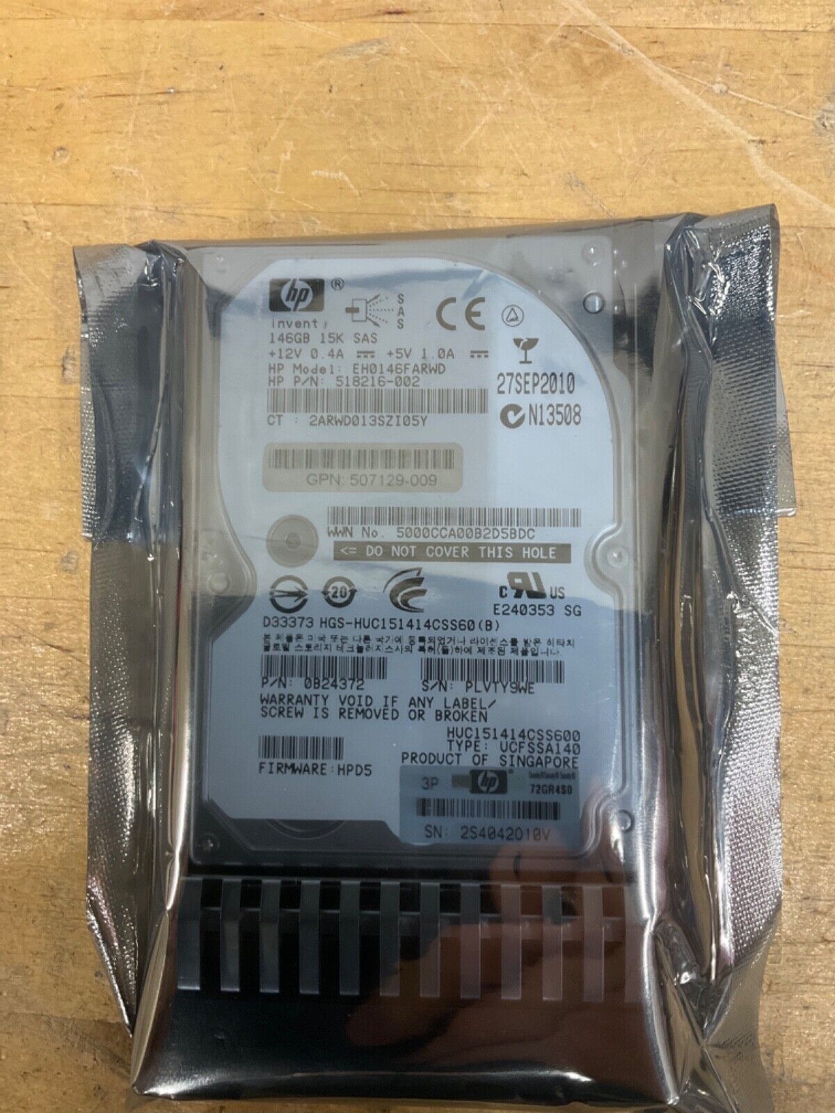 HP 146GB 15K SAS EH0146FARWD 518216-002.