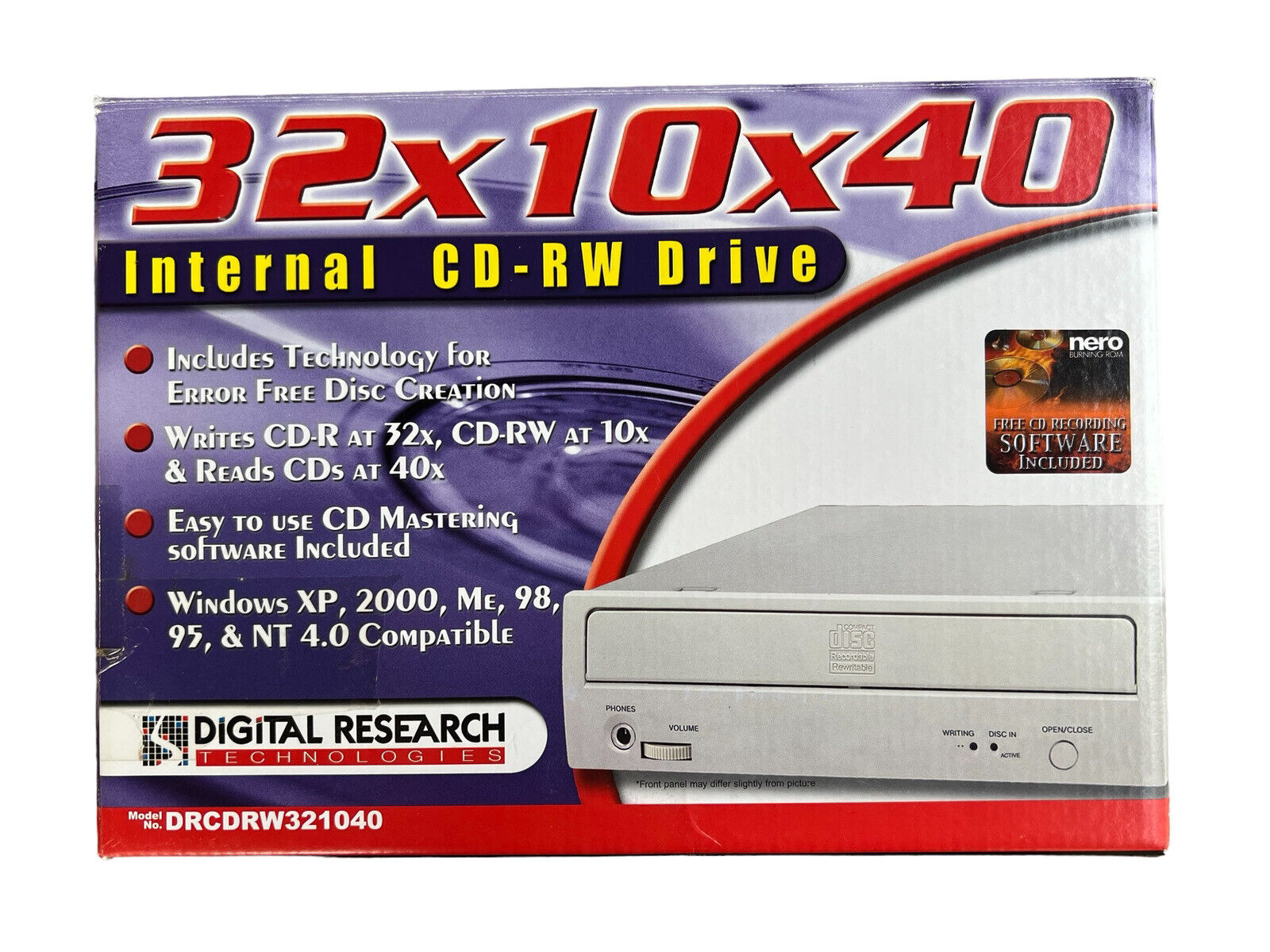Digital Research Technologies Internal CD-RW Drive 32x10x40 Model DRCDRW321040