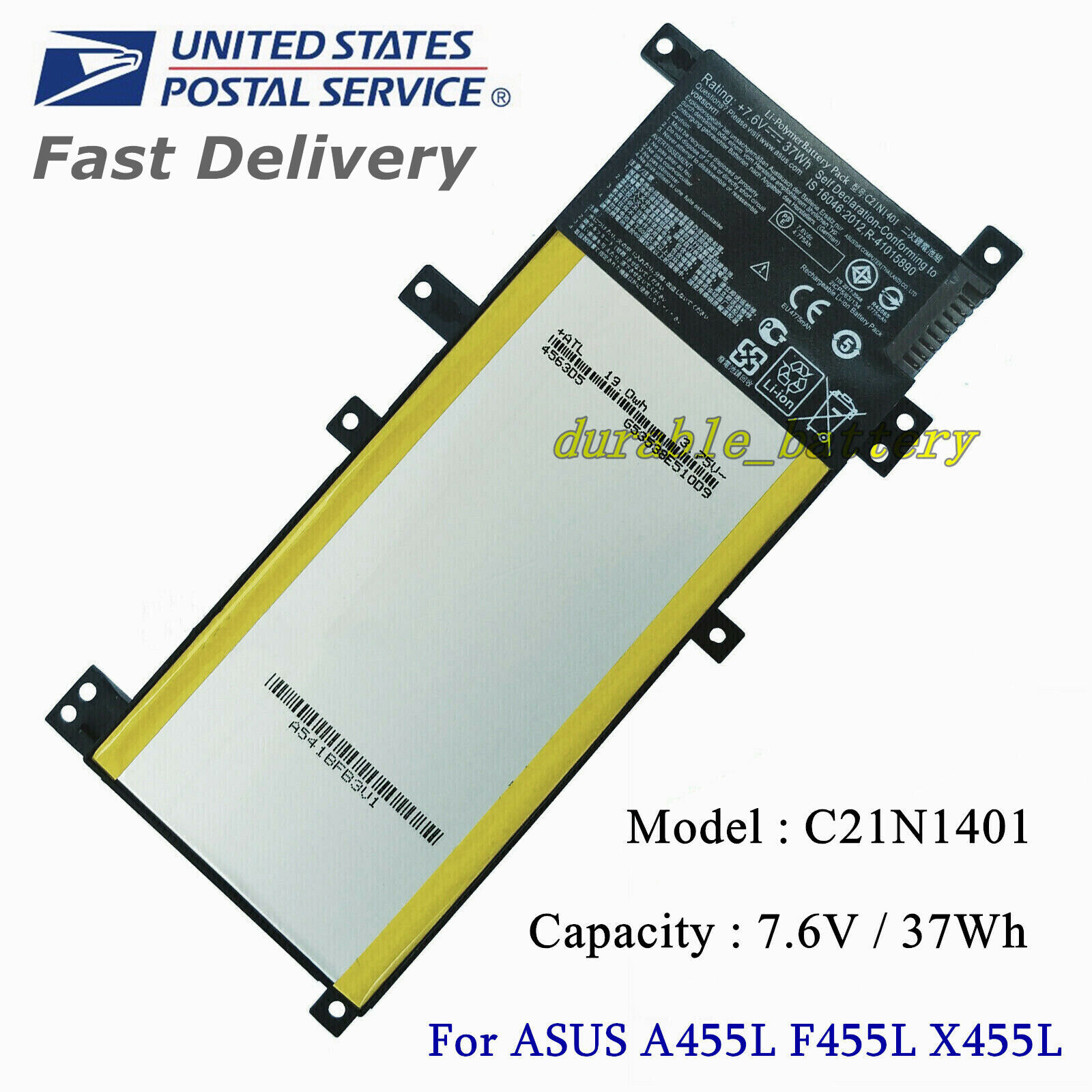 New Battery C21N1401 For ASUS A455L F455L X455L X455LA Y483L K455L W409L VM410L